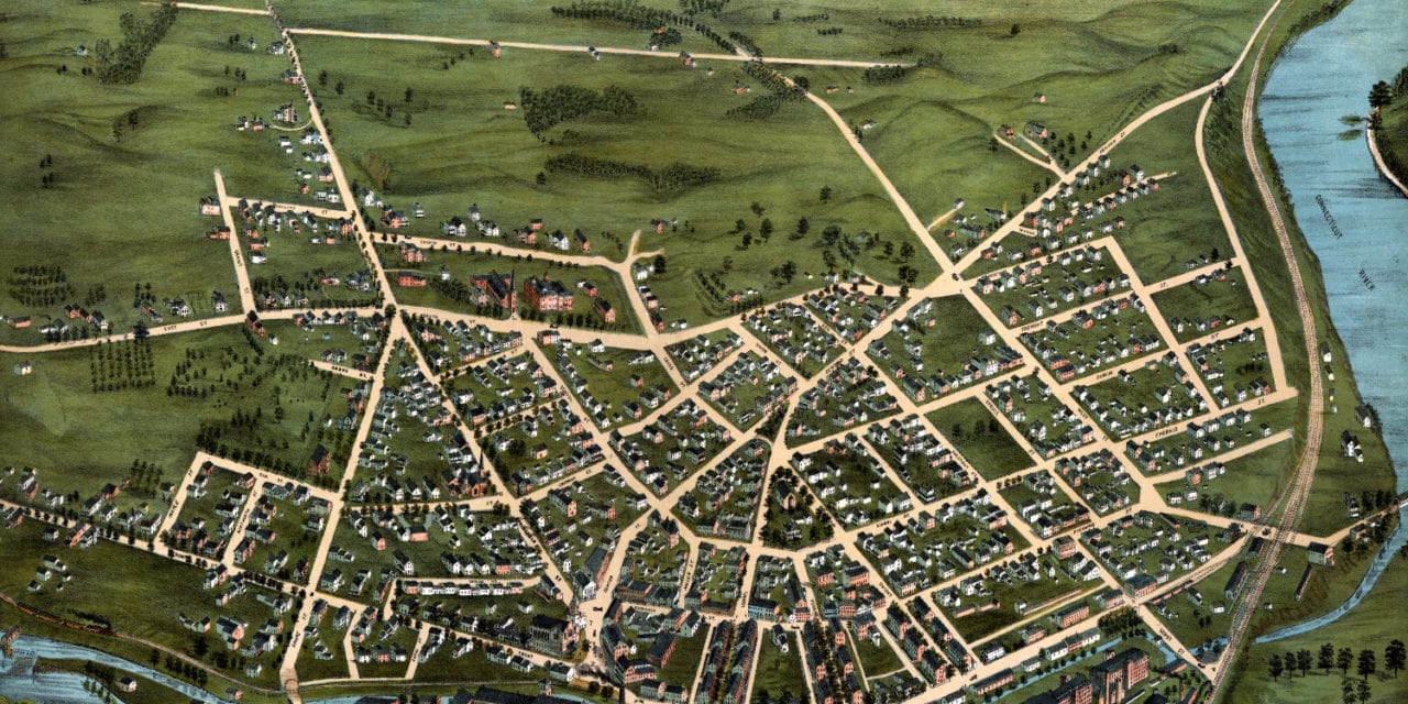 Beautifully detailed map of Chicopee, Massachusetts in 1878