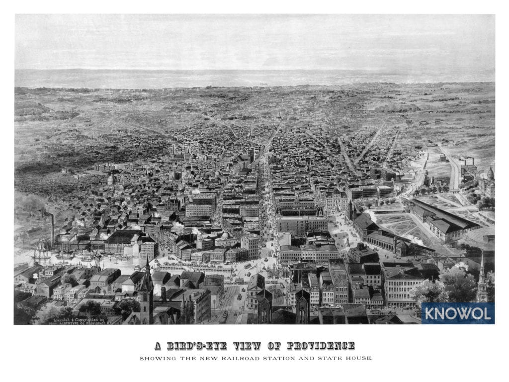 Detailed view of Providence, Rhode Island in 1894
