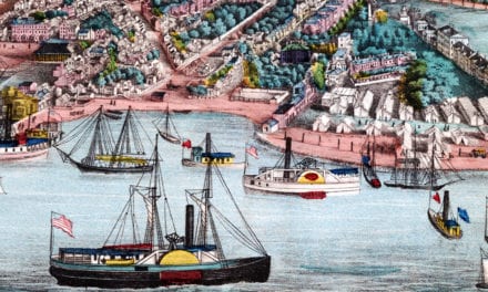 Historic bird’s eye view of Annapolis, Maryland from 1864