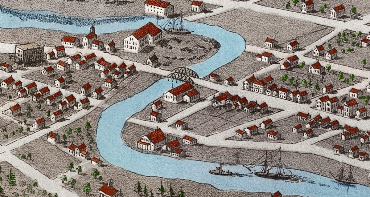 Historic old map of Green Bay, Wisconsin from 1867