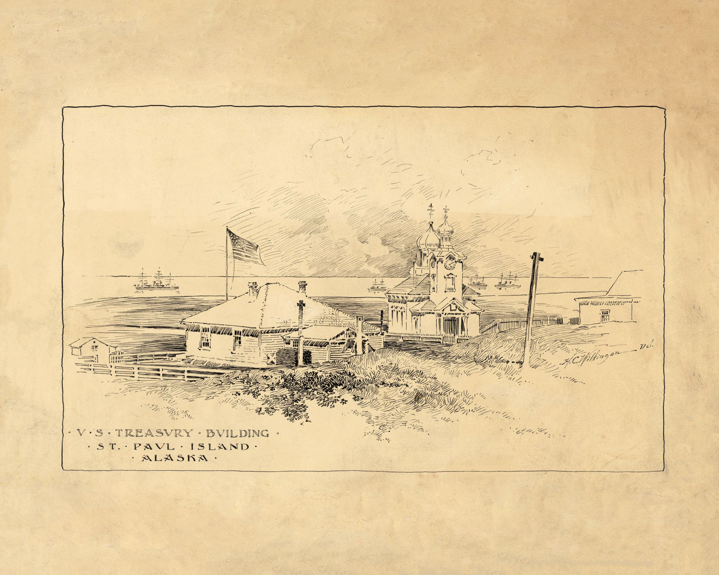 1880 Plan for U.S. Treasury Building on St. Paul Island, Alaska