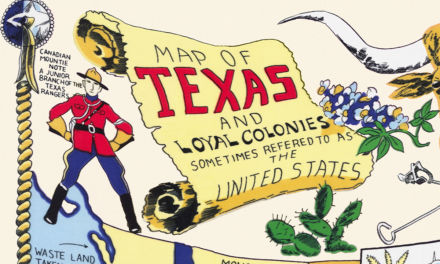 Map of Texas and Loyal Colonies, AKA the United States, 1960s