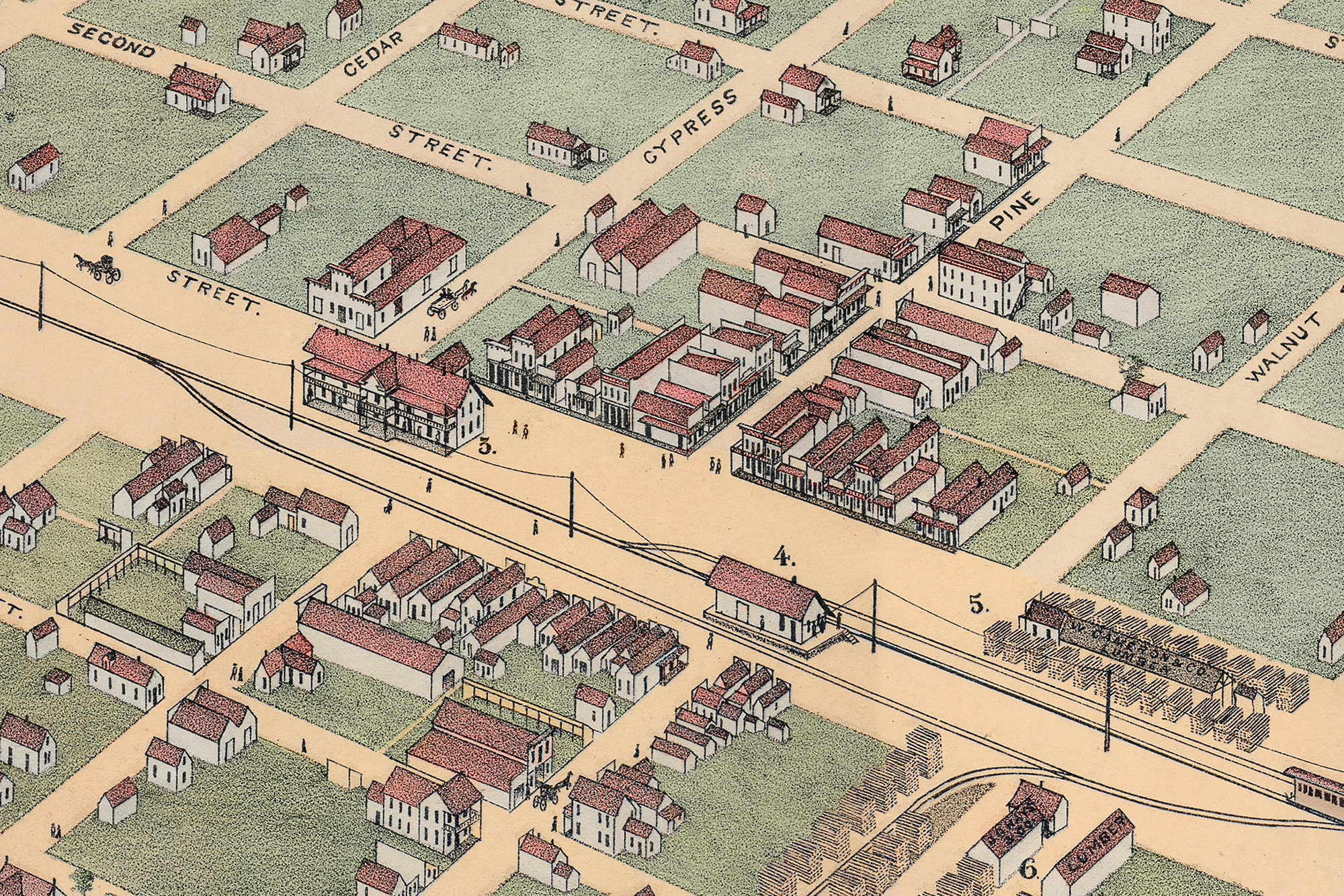 Beautifully restored map of Abilene, TX from 1883