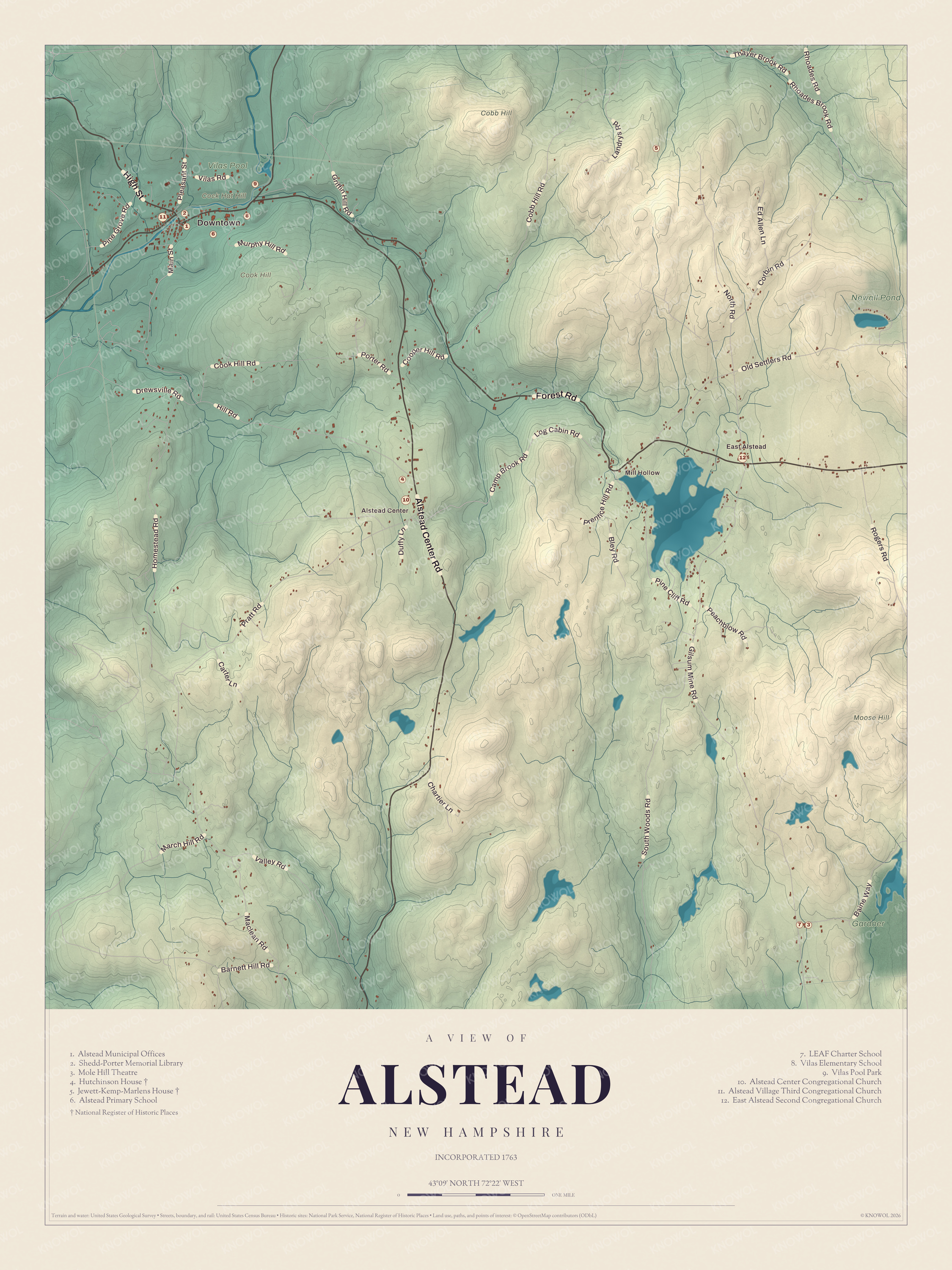 Watermarked full-map preview of Alstead, New Hampshire