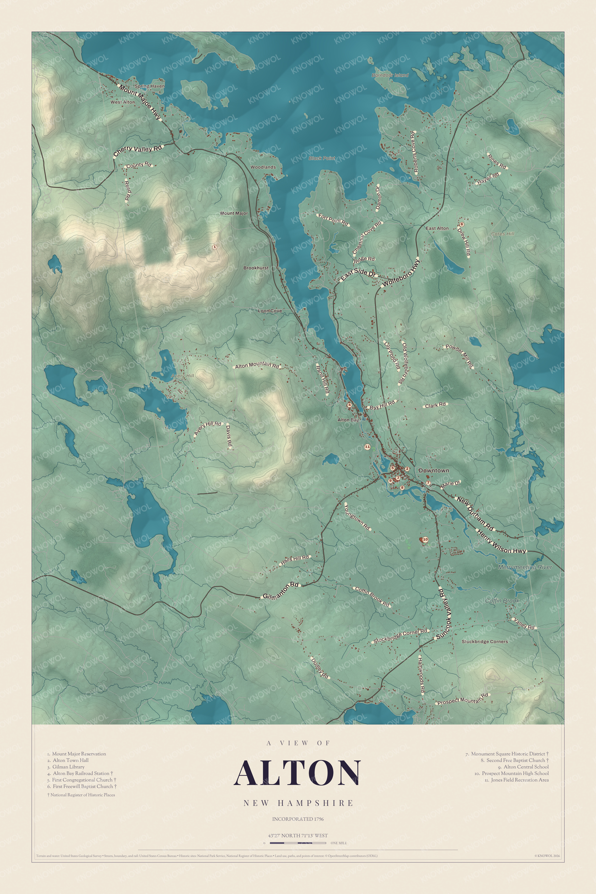 Watermarked full-map preview of Alton, New Hampshire