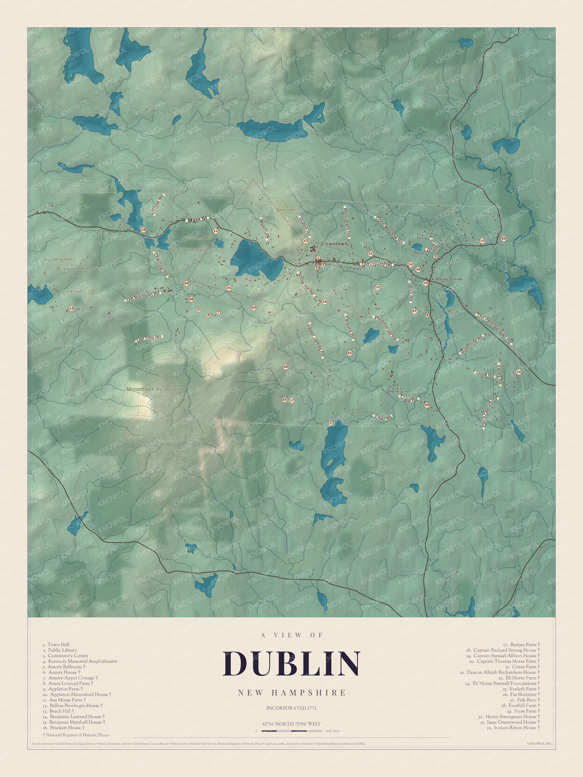 Watermarked full-map preview of Dublin, New Hampshire