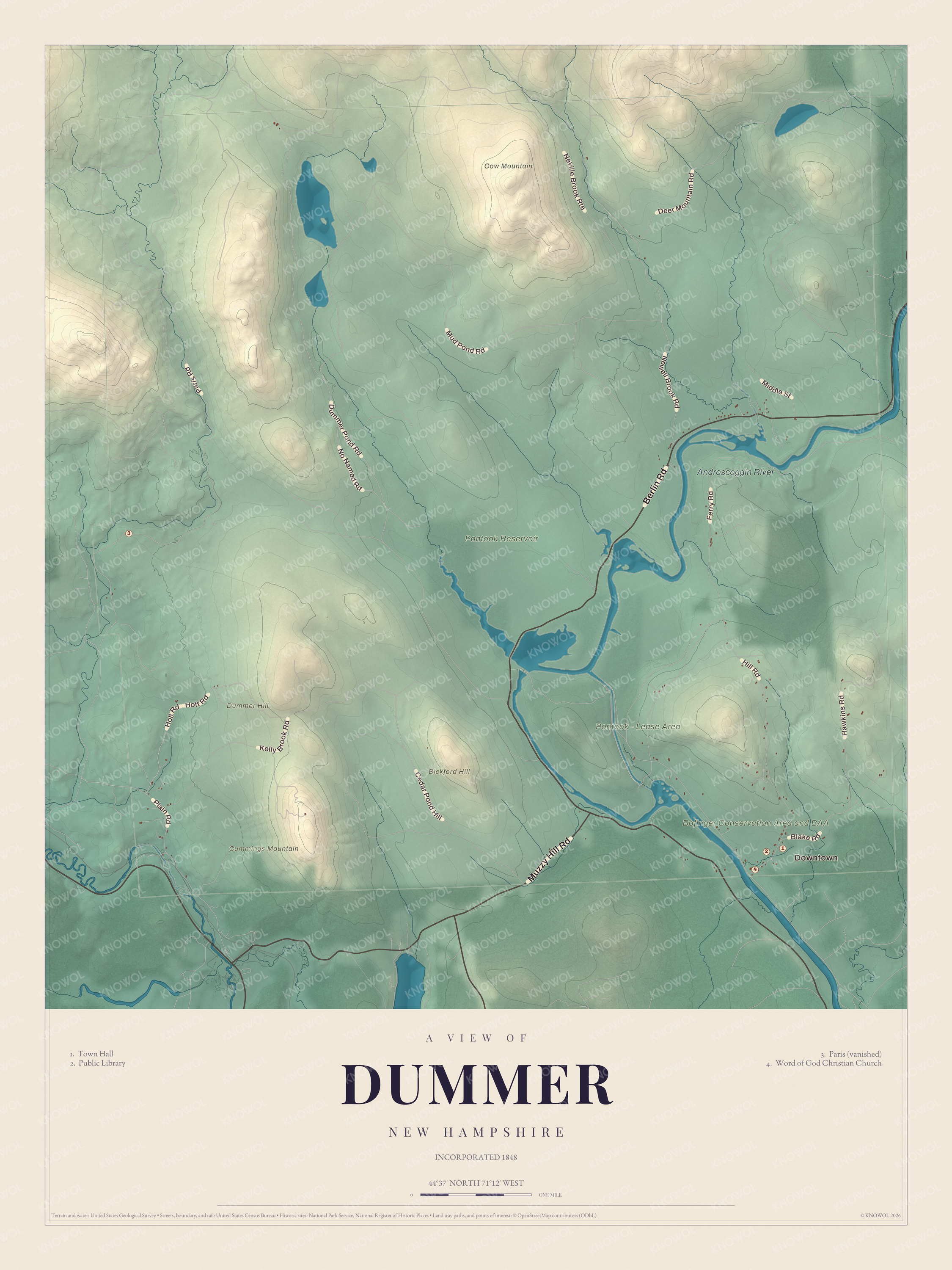 Watermarked full-map preview of Dummer, New Hampshire