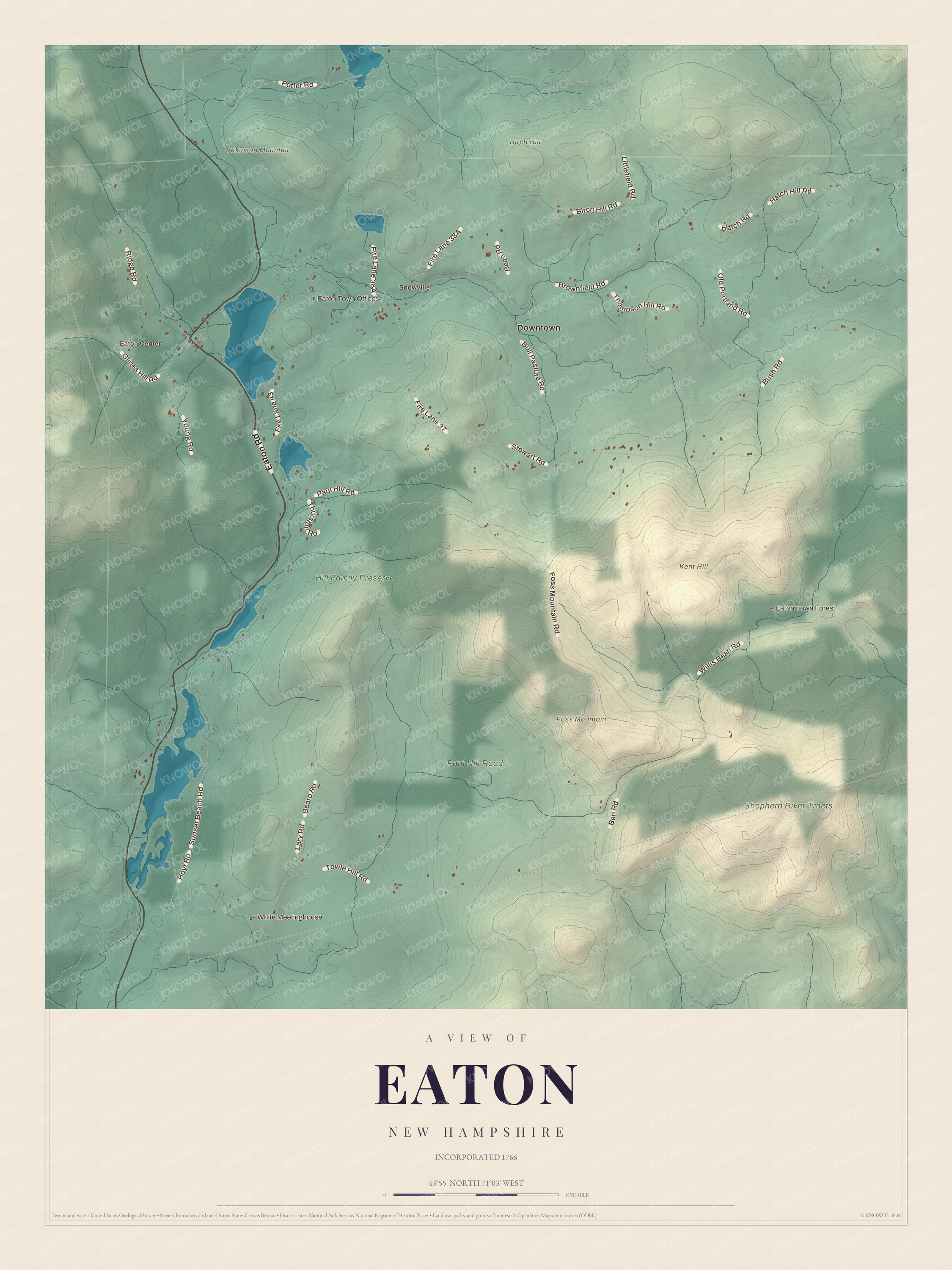 Watermarked full-map preview of Eaton, New Hampshire