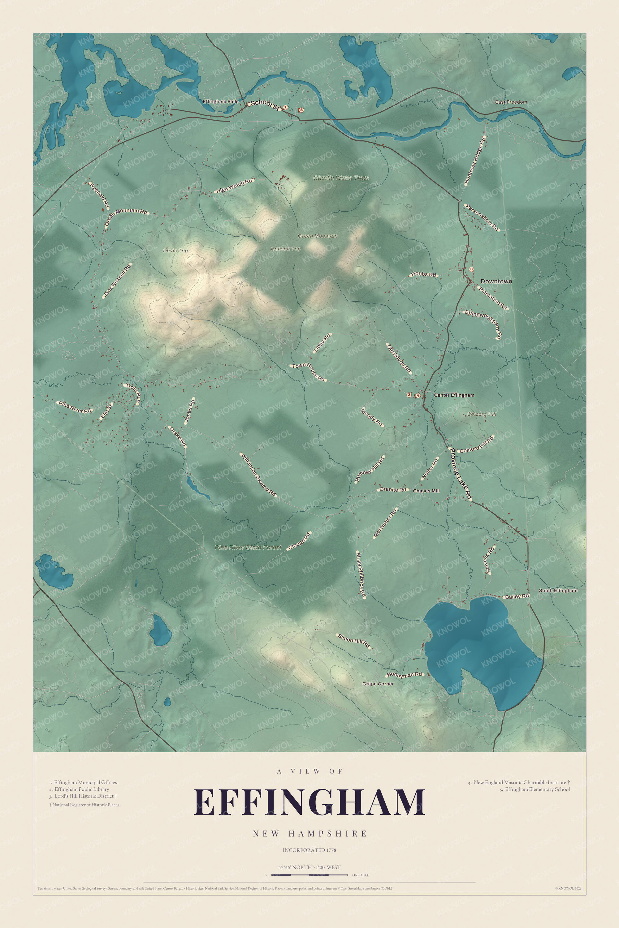 Watermarked full-map preview of Effingham, New Hampshire