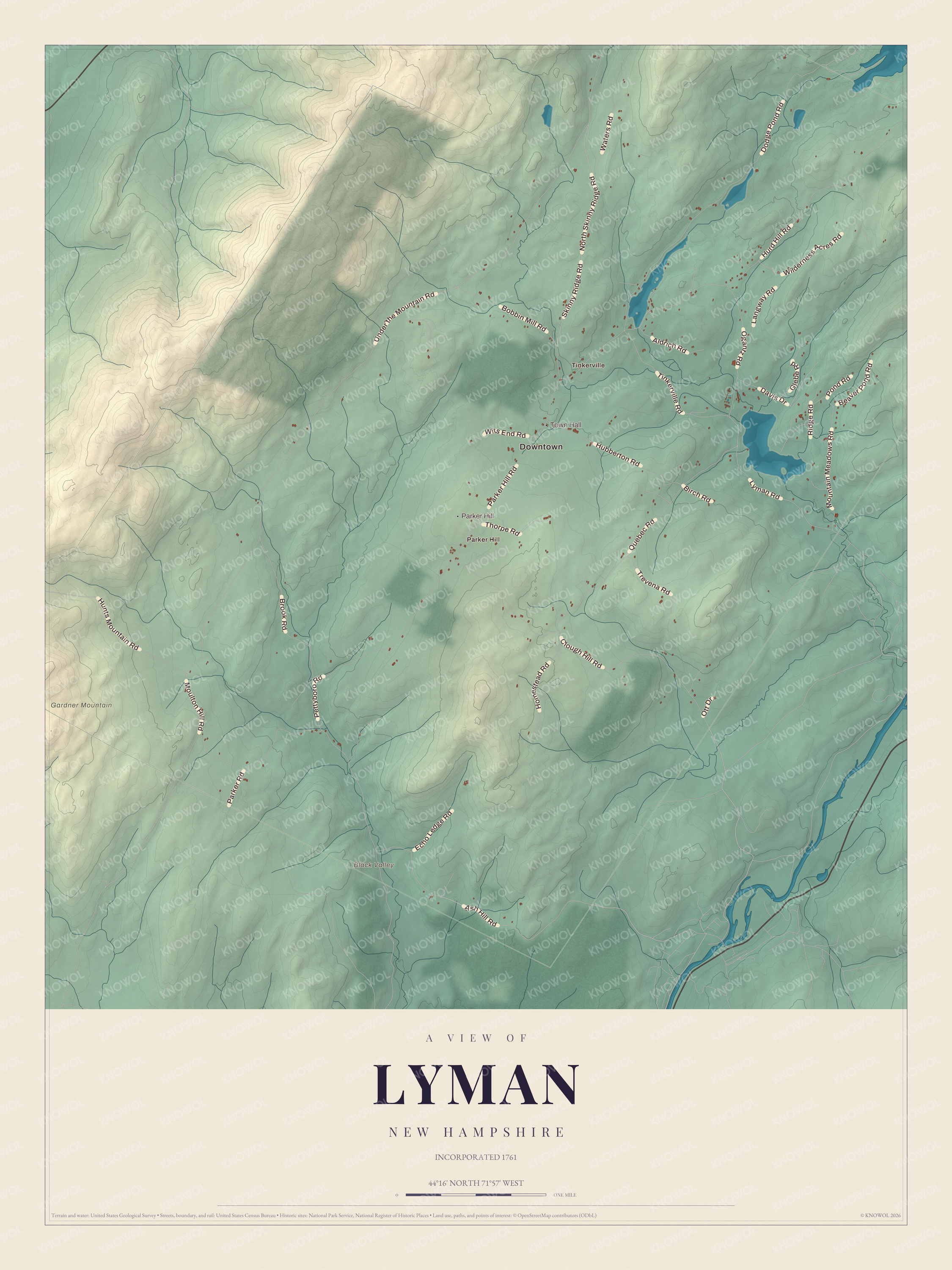 Watermarked full-map preview of Lyman, New Hampshire
