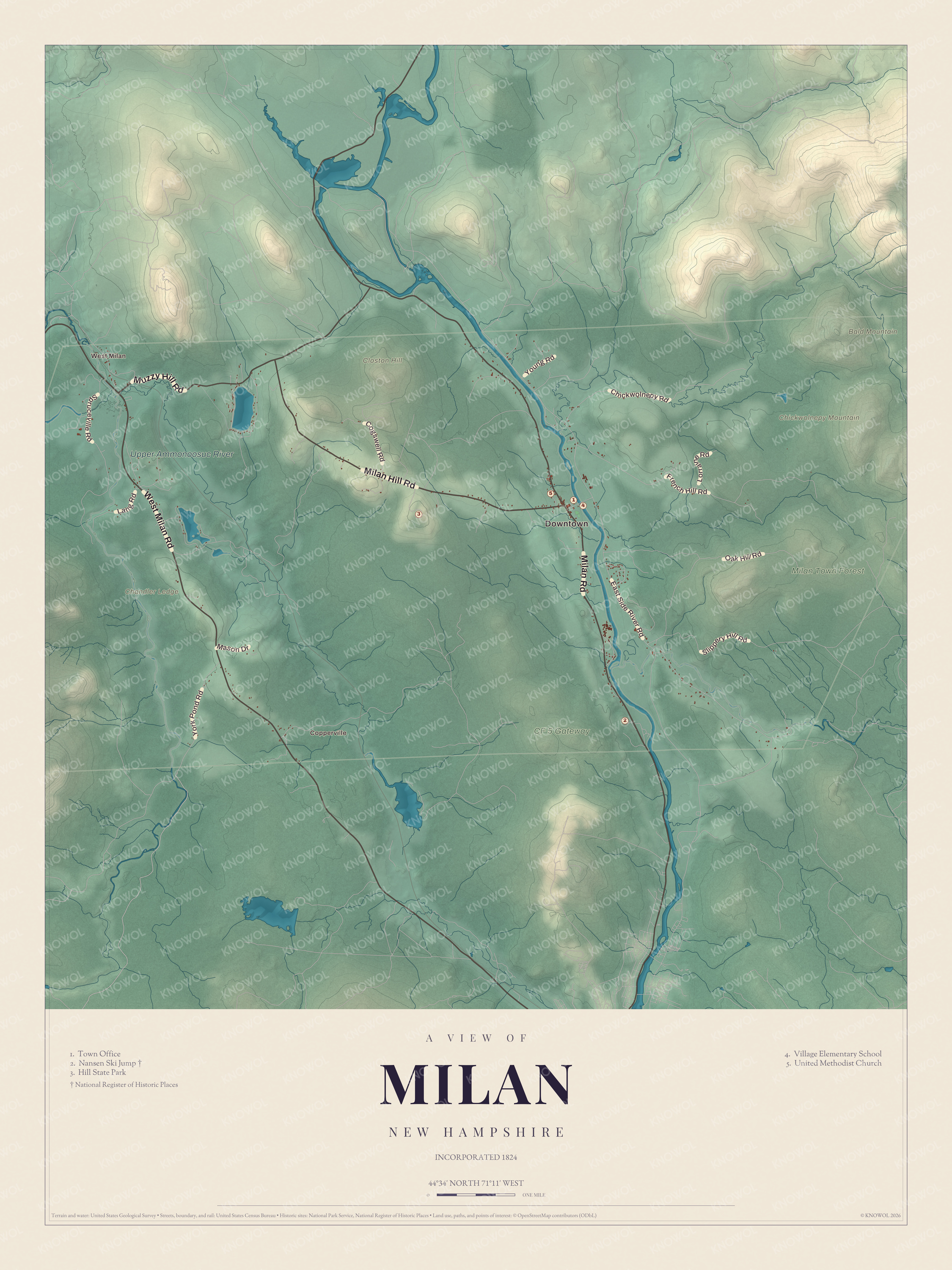 Watermarked full-map preview of Milan, New Hampshire