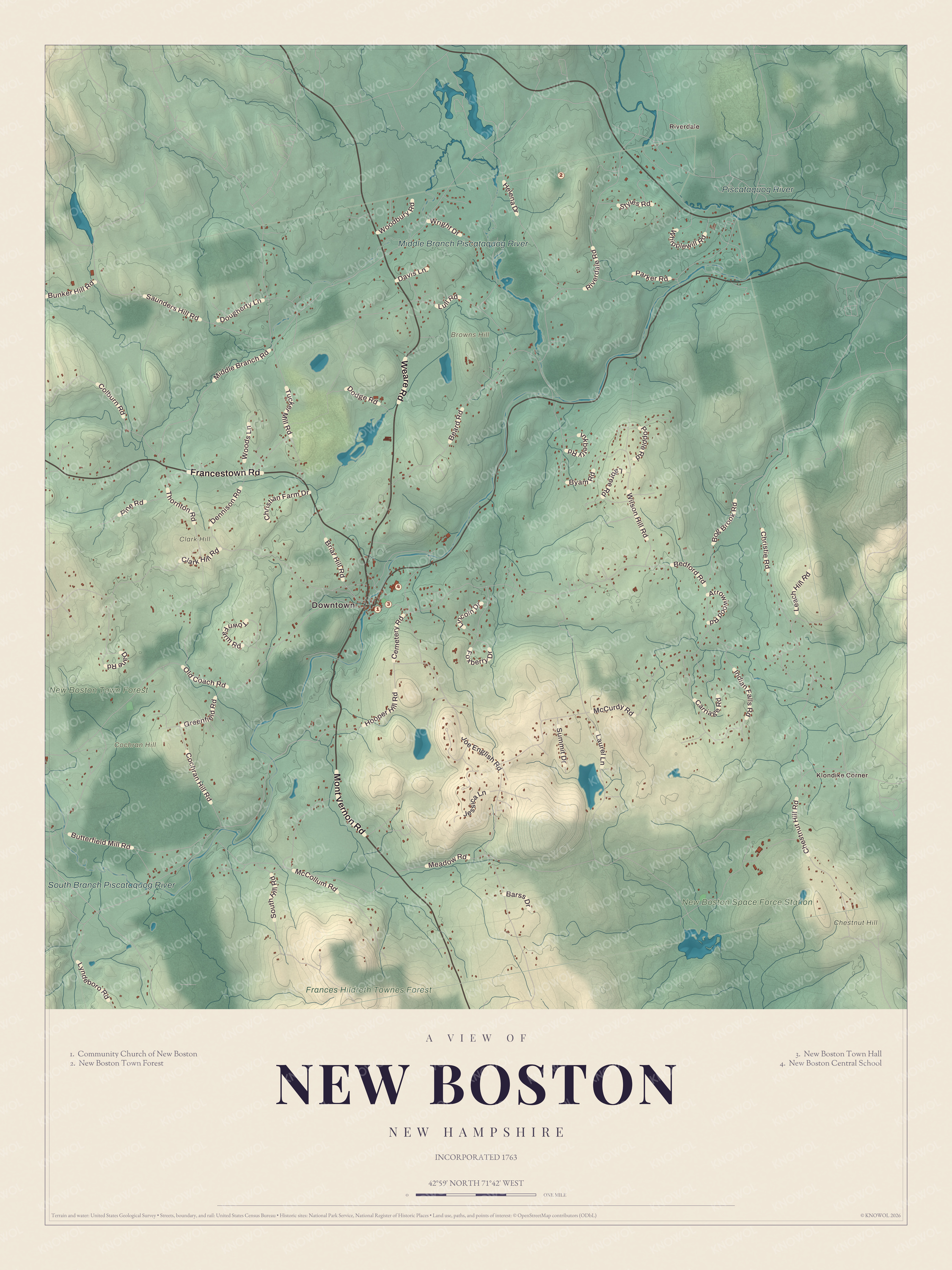 Watermarked full-map preview of New Boston, New Hampshire