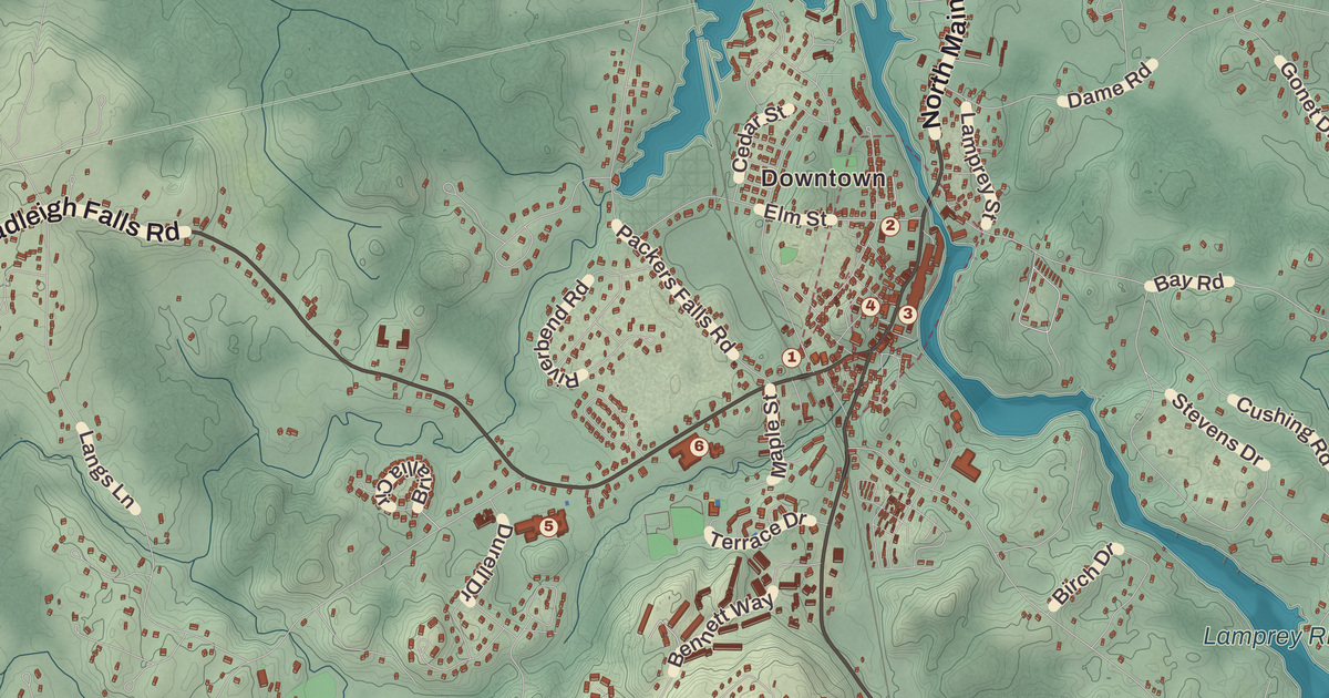 Map of Newmarket, New Hampshire in 2026