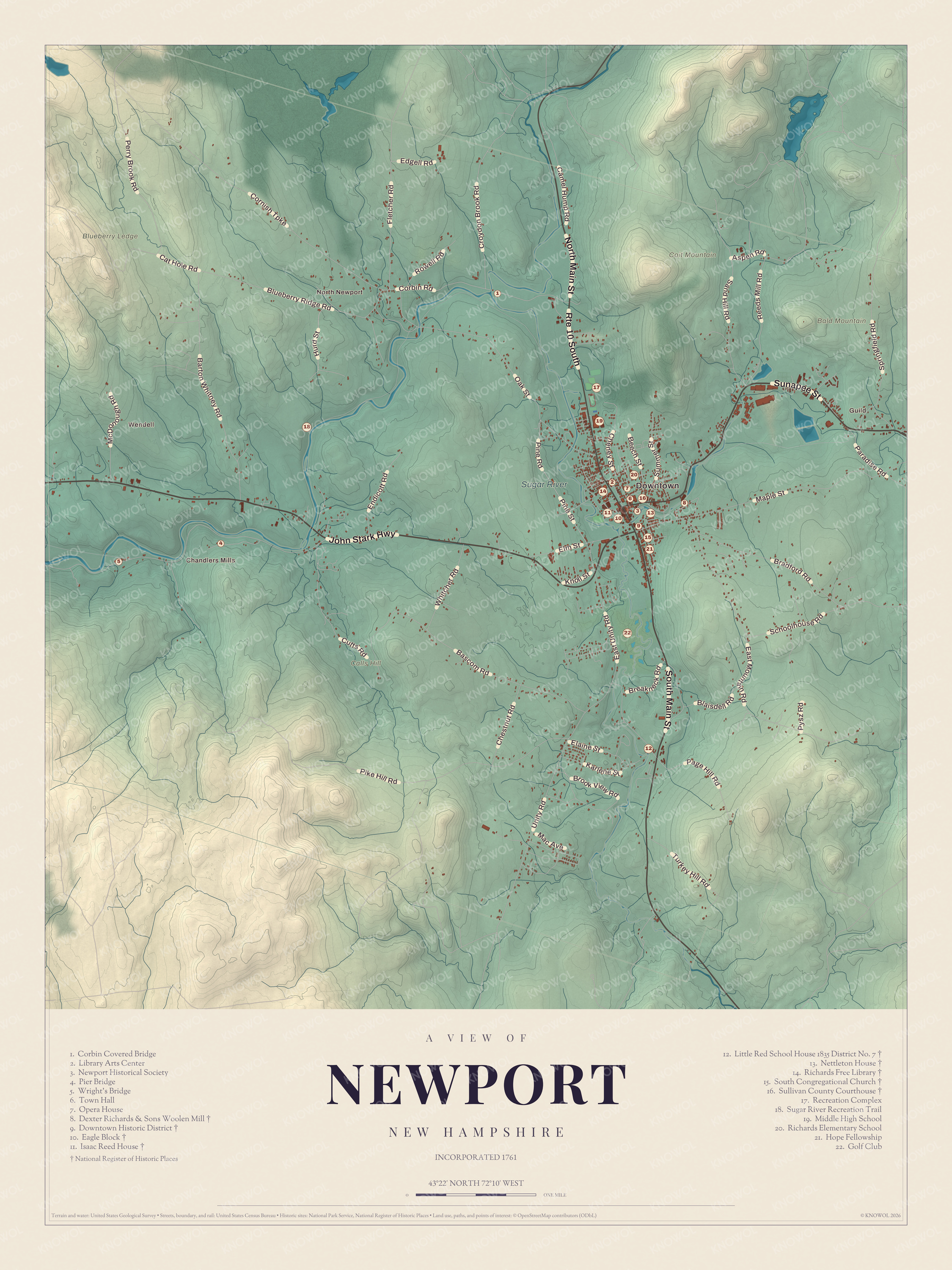 Watermarked full-map preview of Newport, New Hampshire