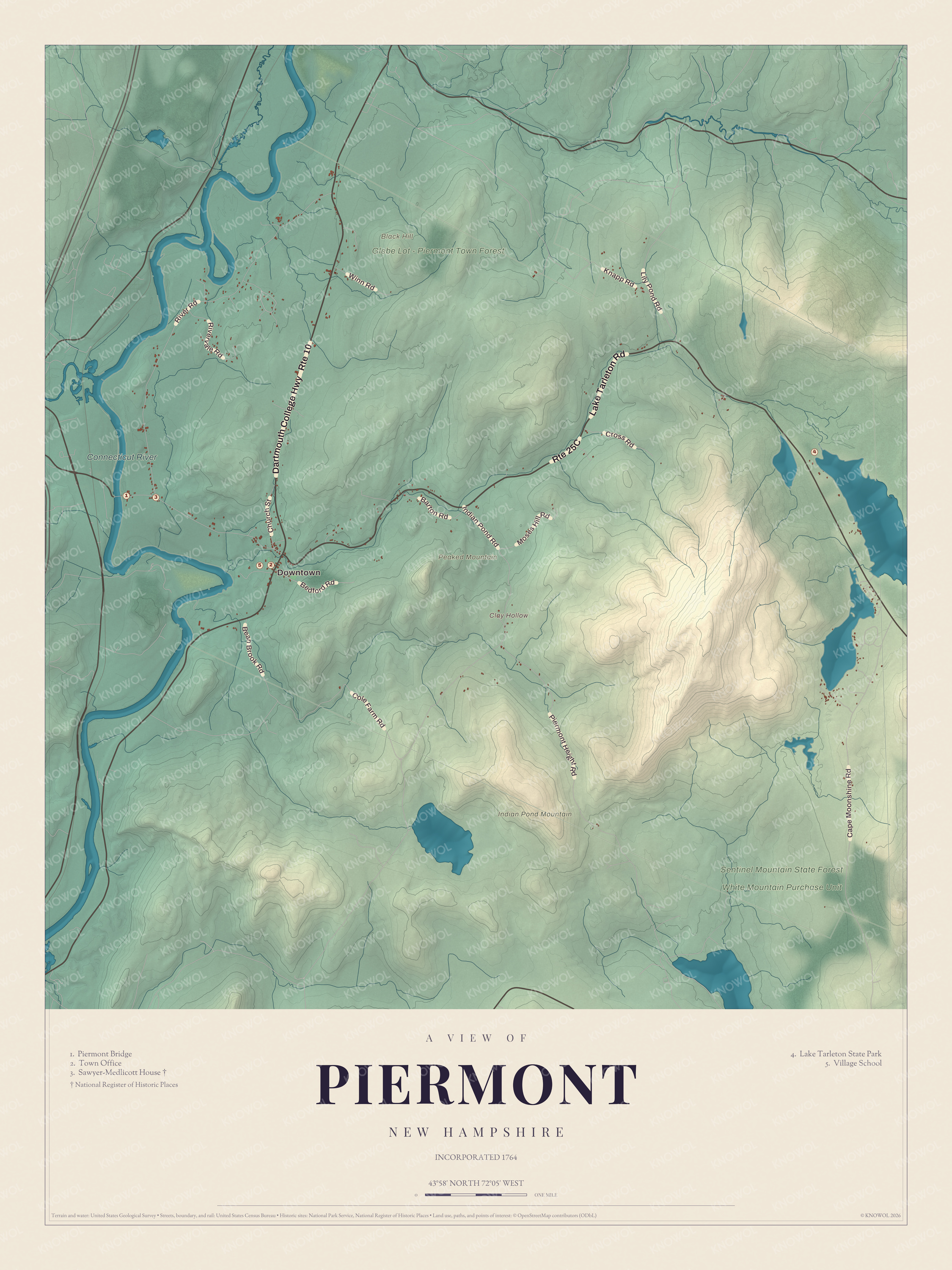 Watermarked full-map preview of Piermont, New Hampshire