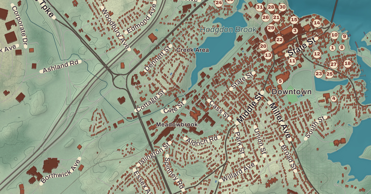 Map of Portsmouth, New Hampshire in 2026