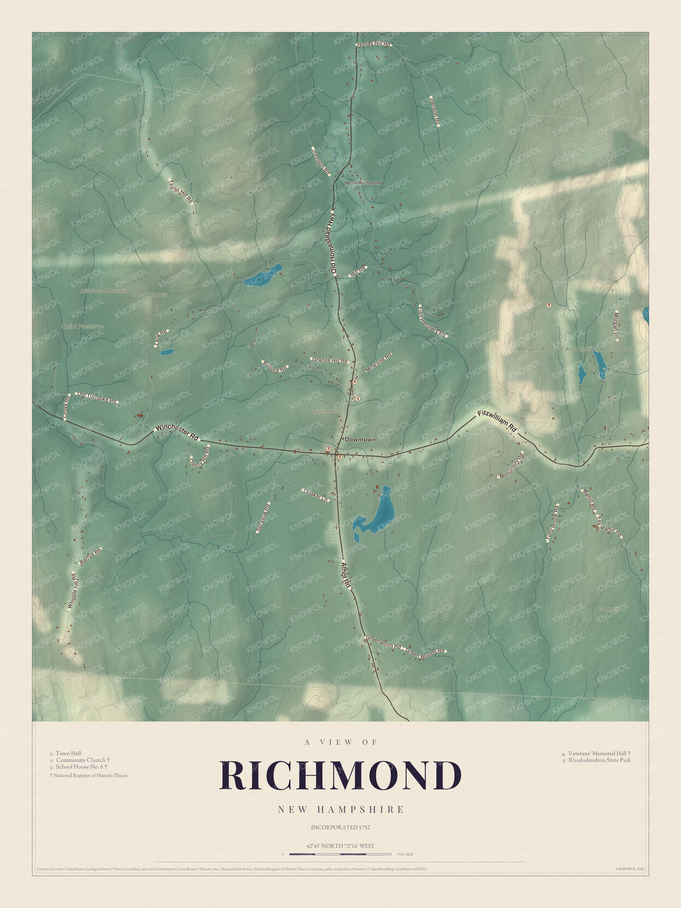 Watermarked full-map preview of Richmond, New Hampshire