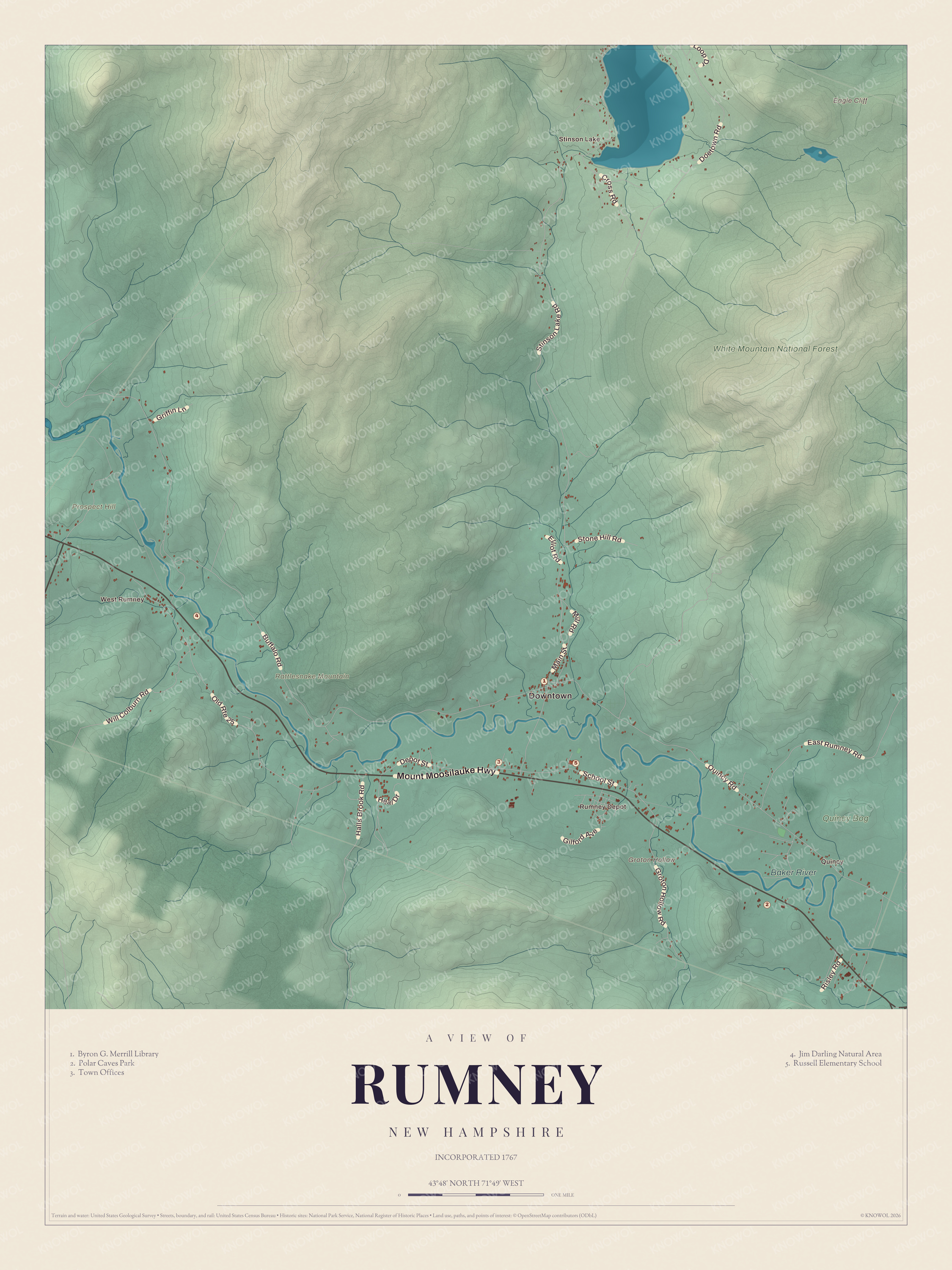 Watermarked full-map preview of Rumney, New Hampshire