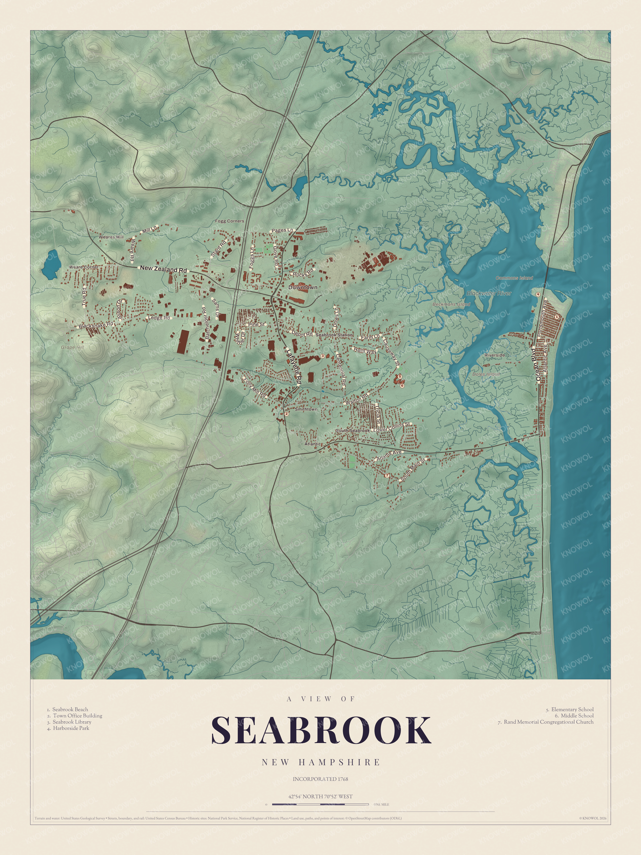 Watermarked full-map preview of Seabrook, New Hampshire