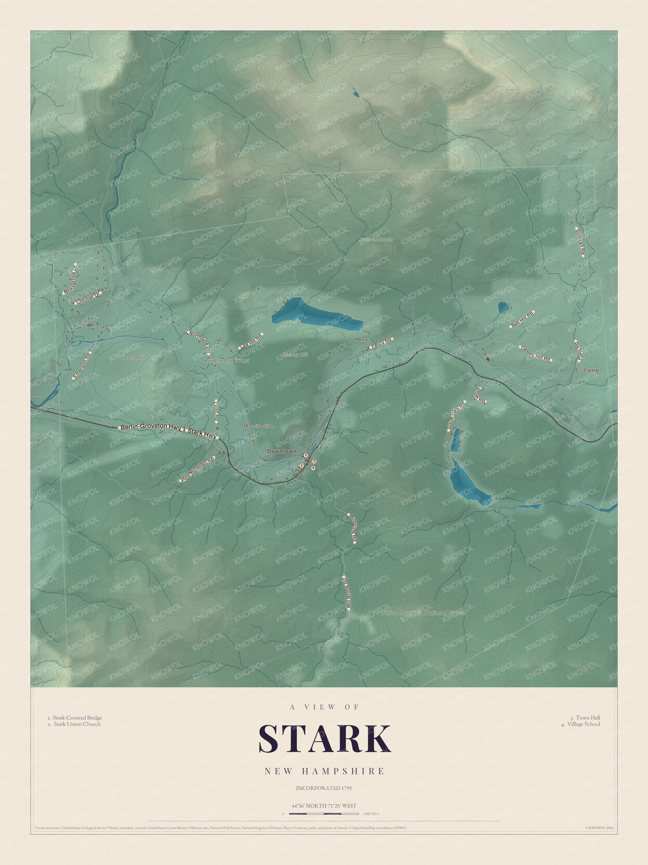 Watermarked full-map preview of Stark, New Hampshire
