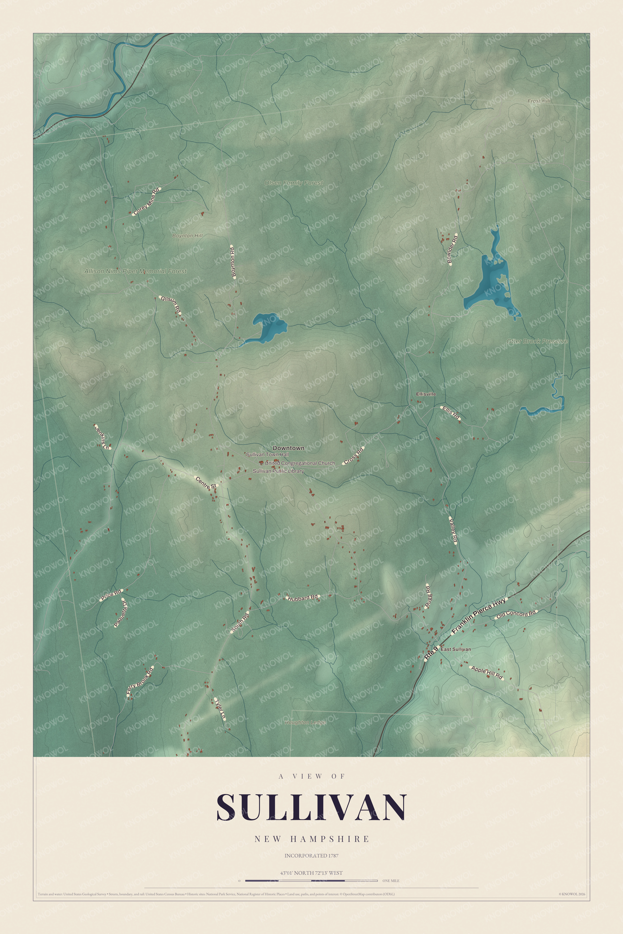 Watermarked full-map preview of Sullivan, New Hampshire