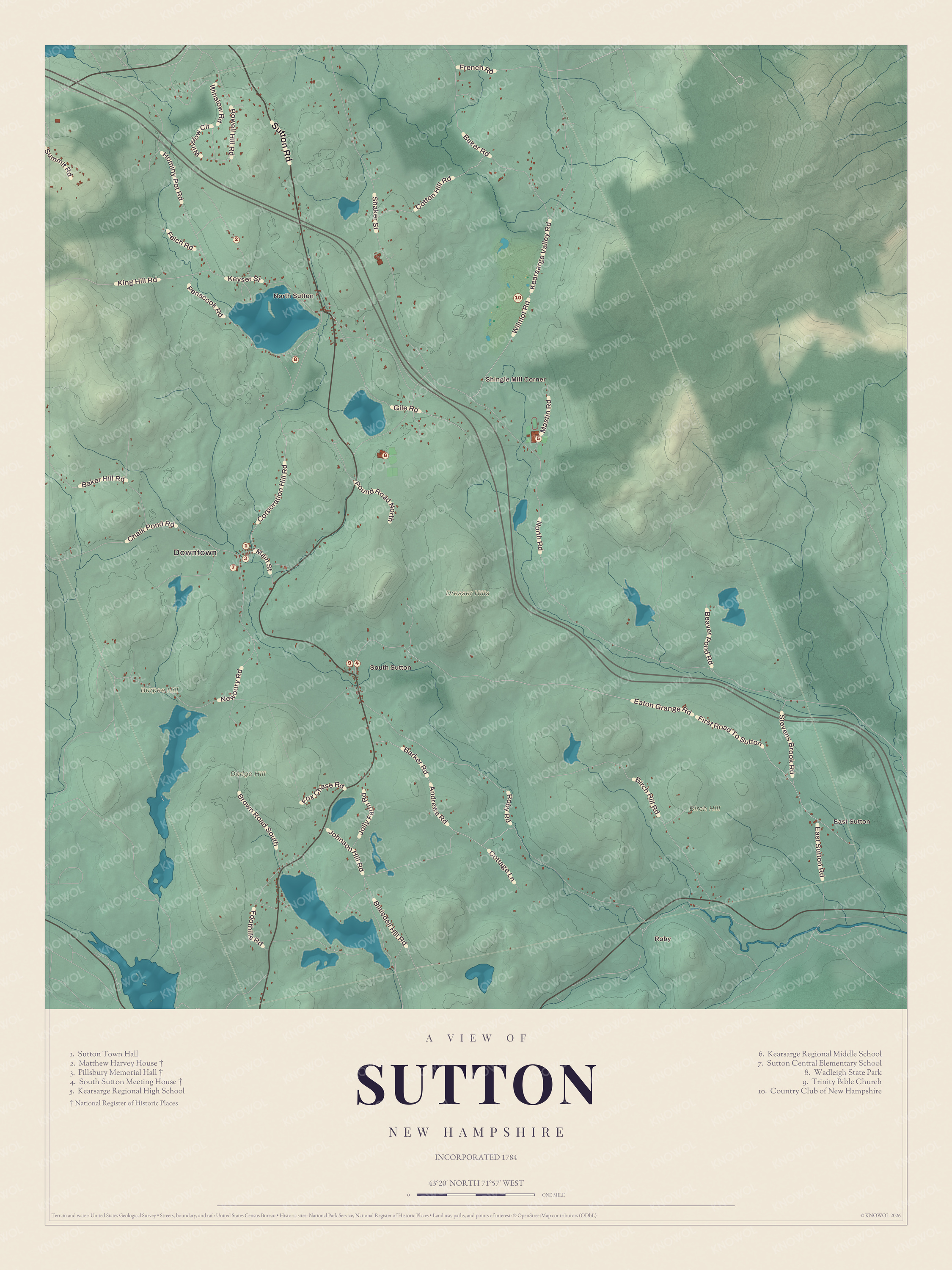 Watermarked full-map preview of Sutton, New Hampshire