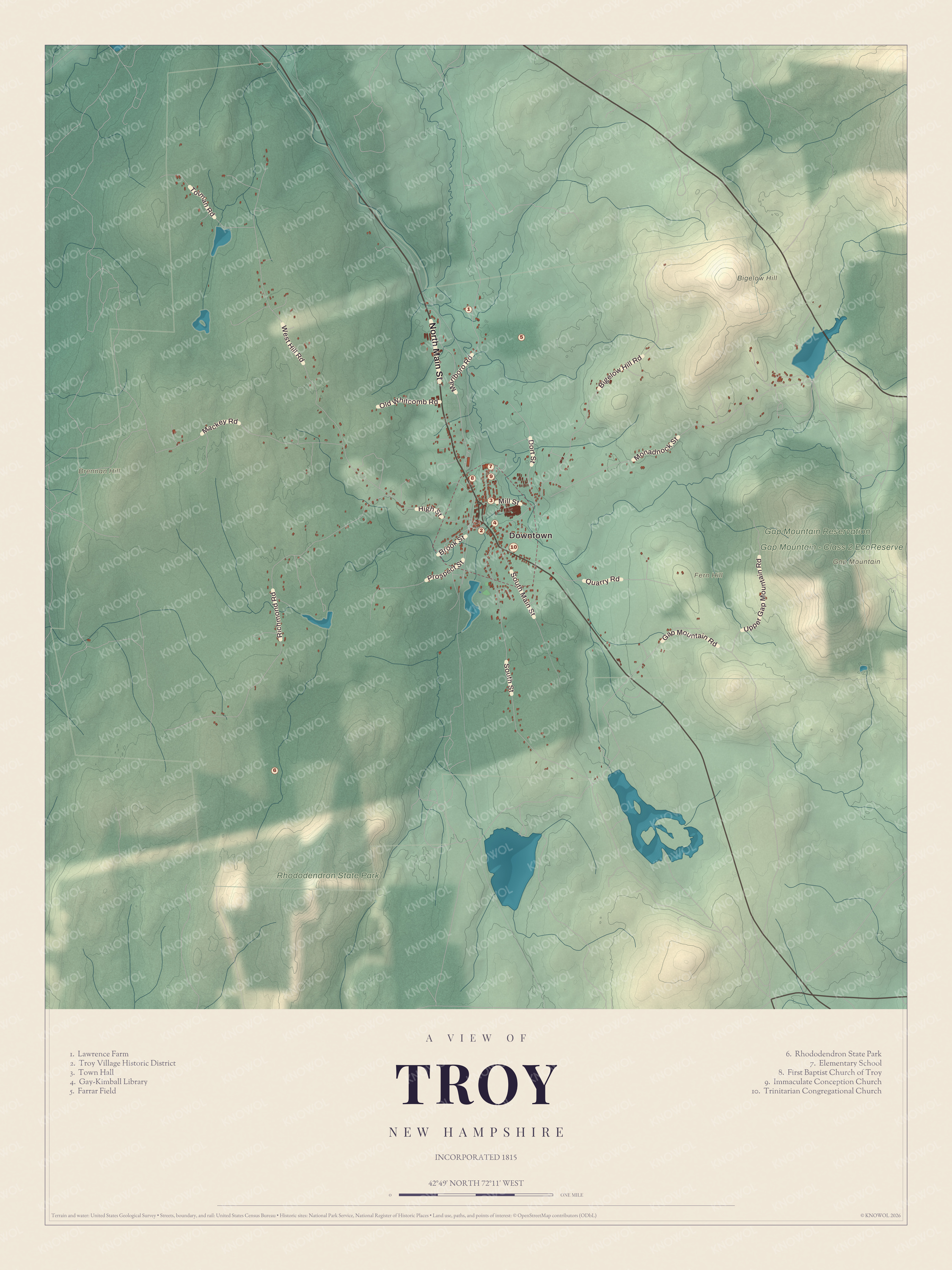 Watermarked full-map preview of Troy, New Hampshire