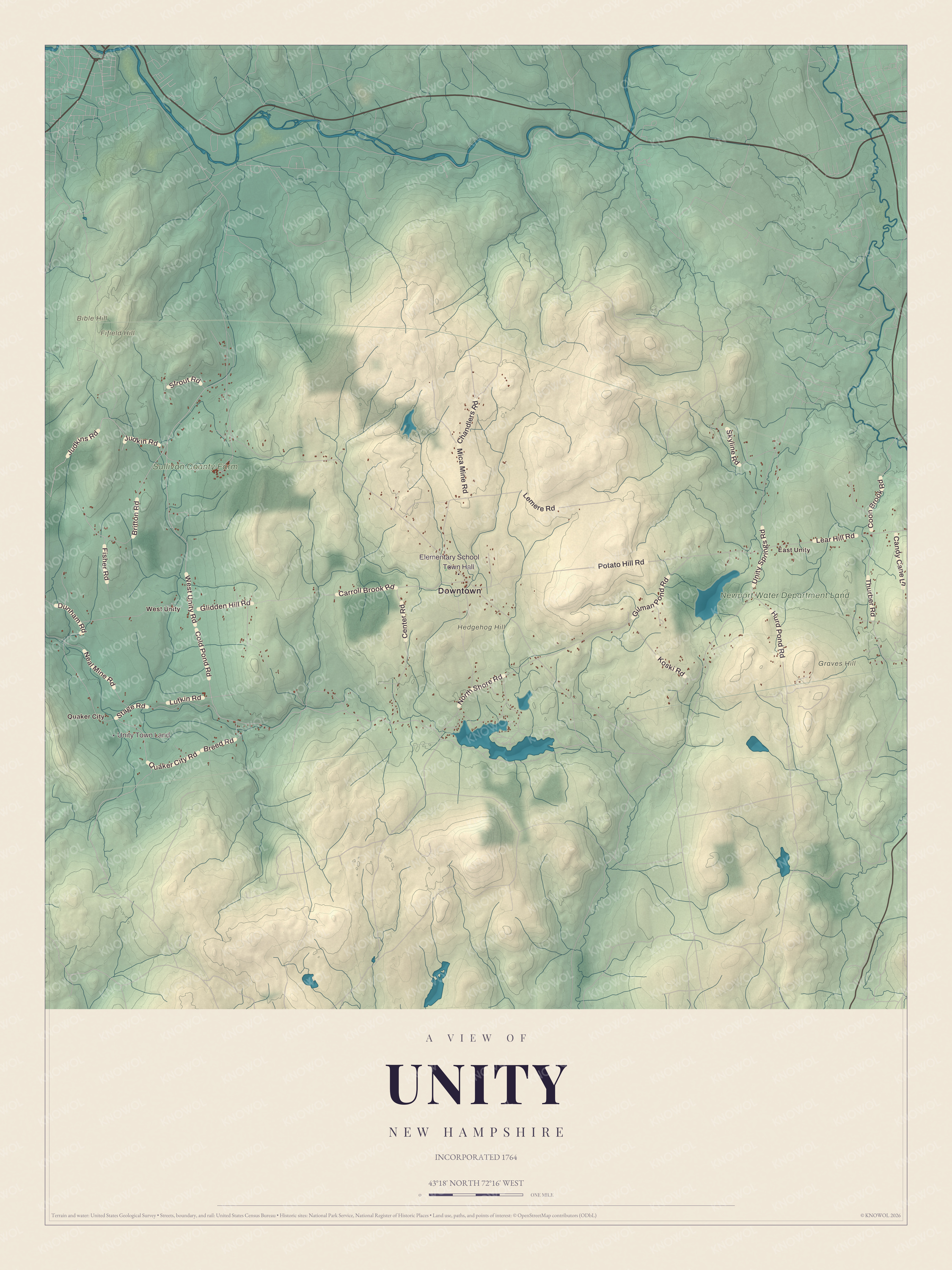 Watermarked full-map preview of Unity, New Hampshire