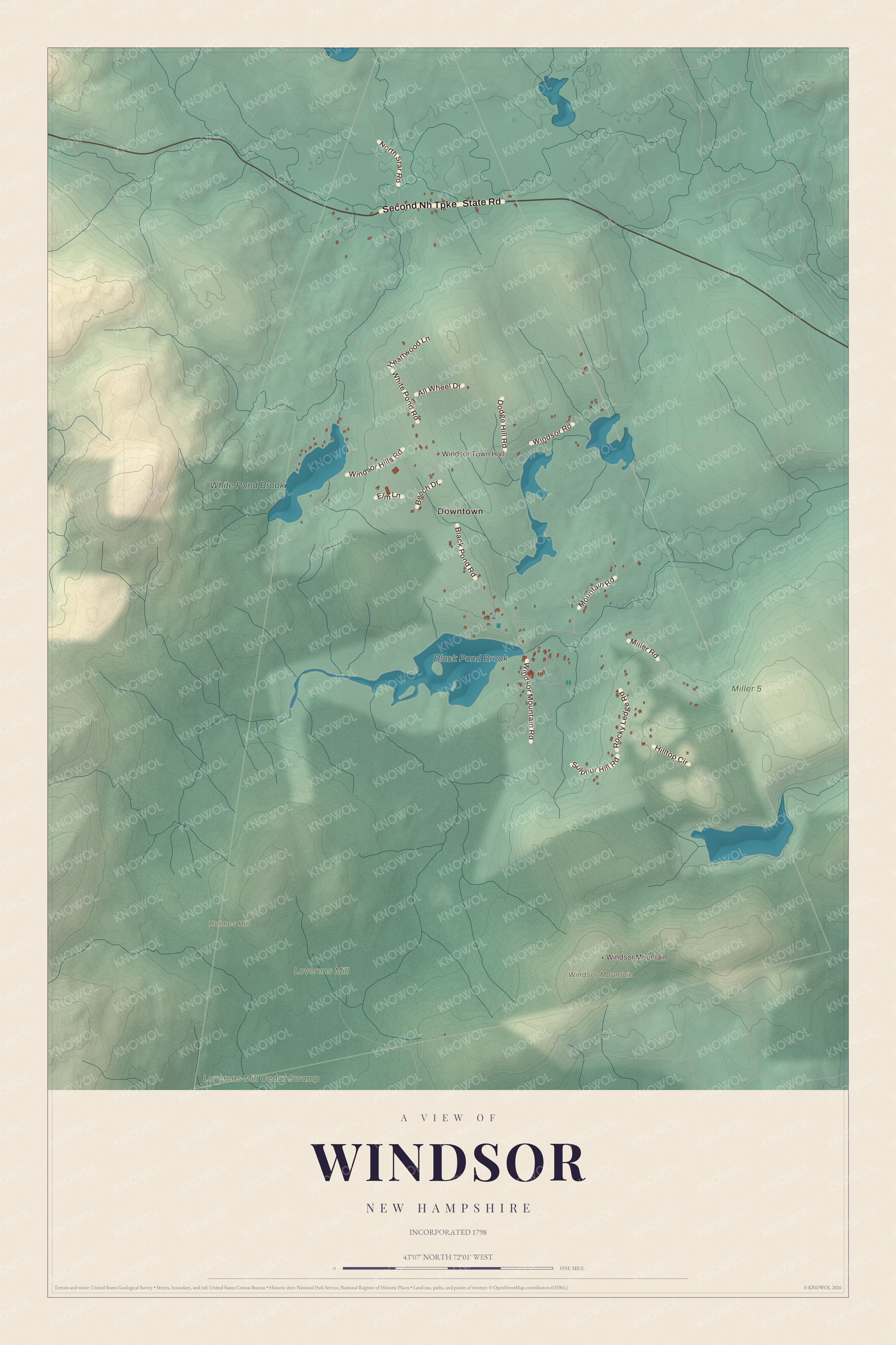 Watermarked full-map preview of Windsor, New Hampshire