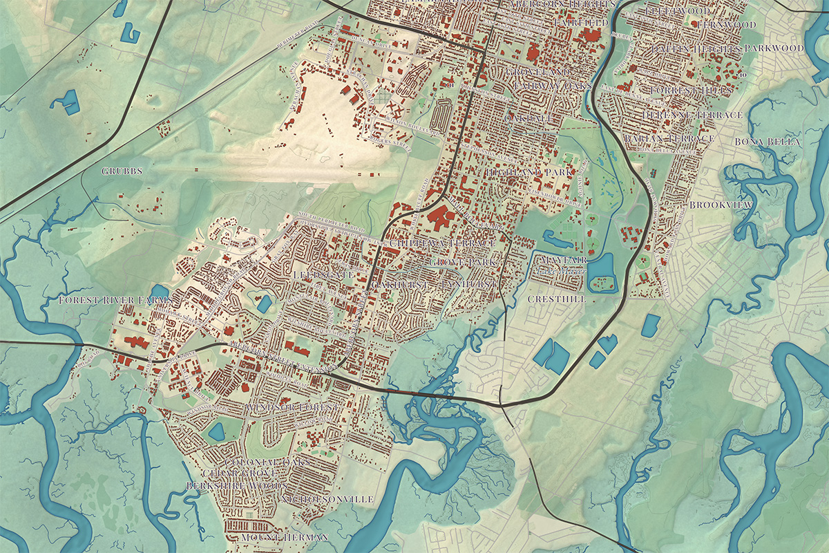 Detail from the KNOWOL map of Savannah, Georgia