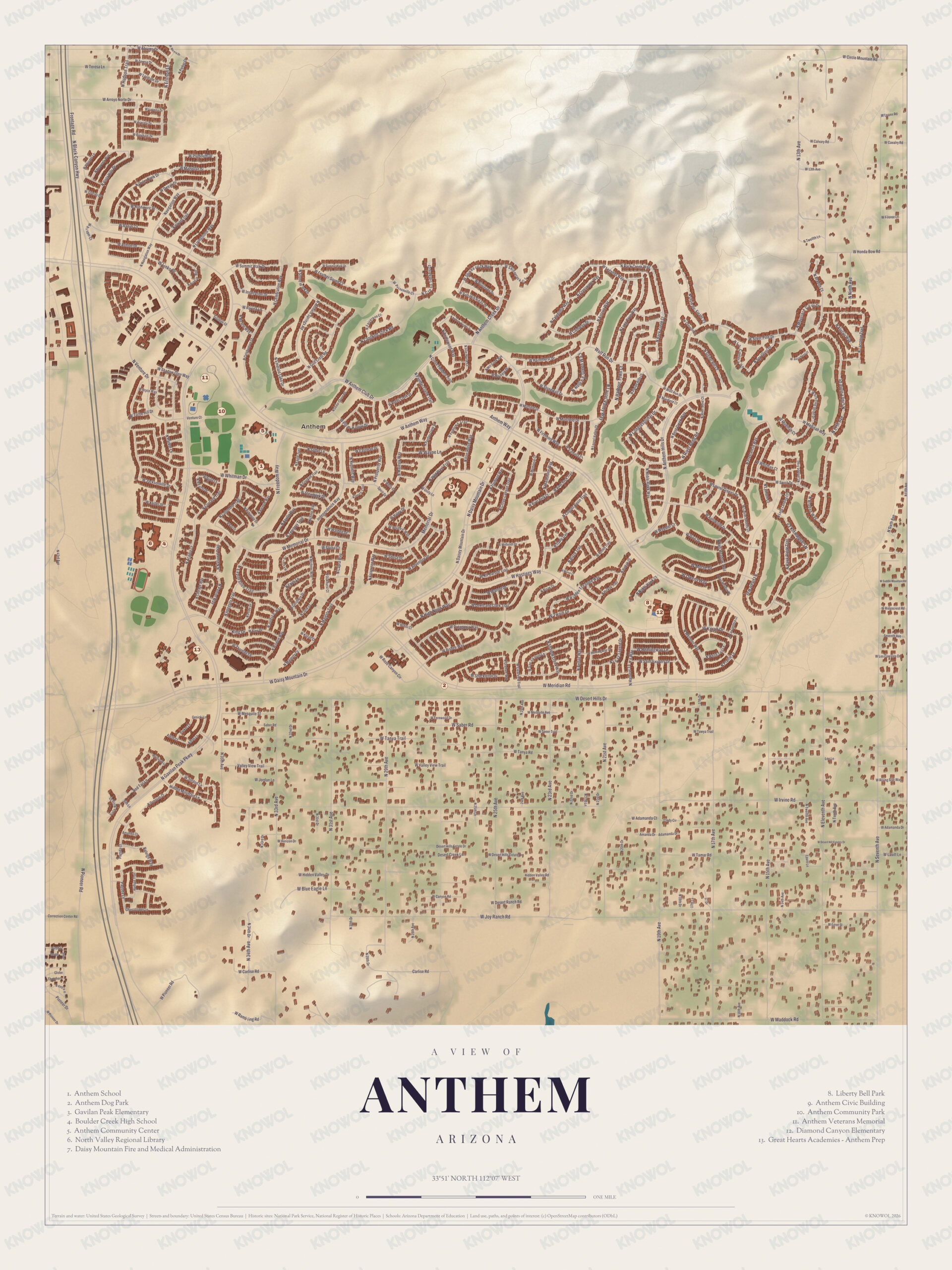 Map of Anthem, Arizona