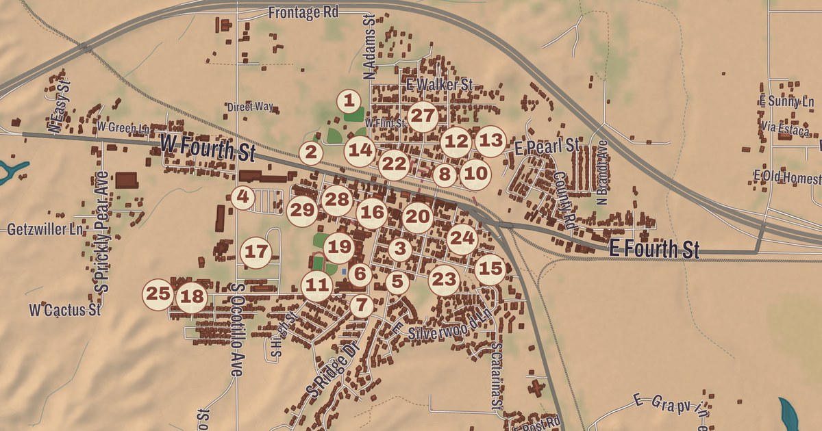 Beautifully Detailed Map of Benson, Arizona