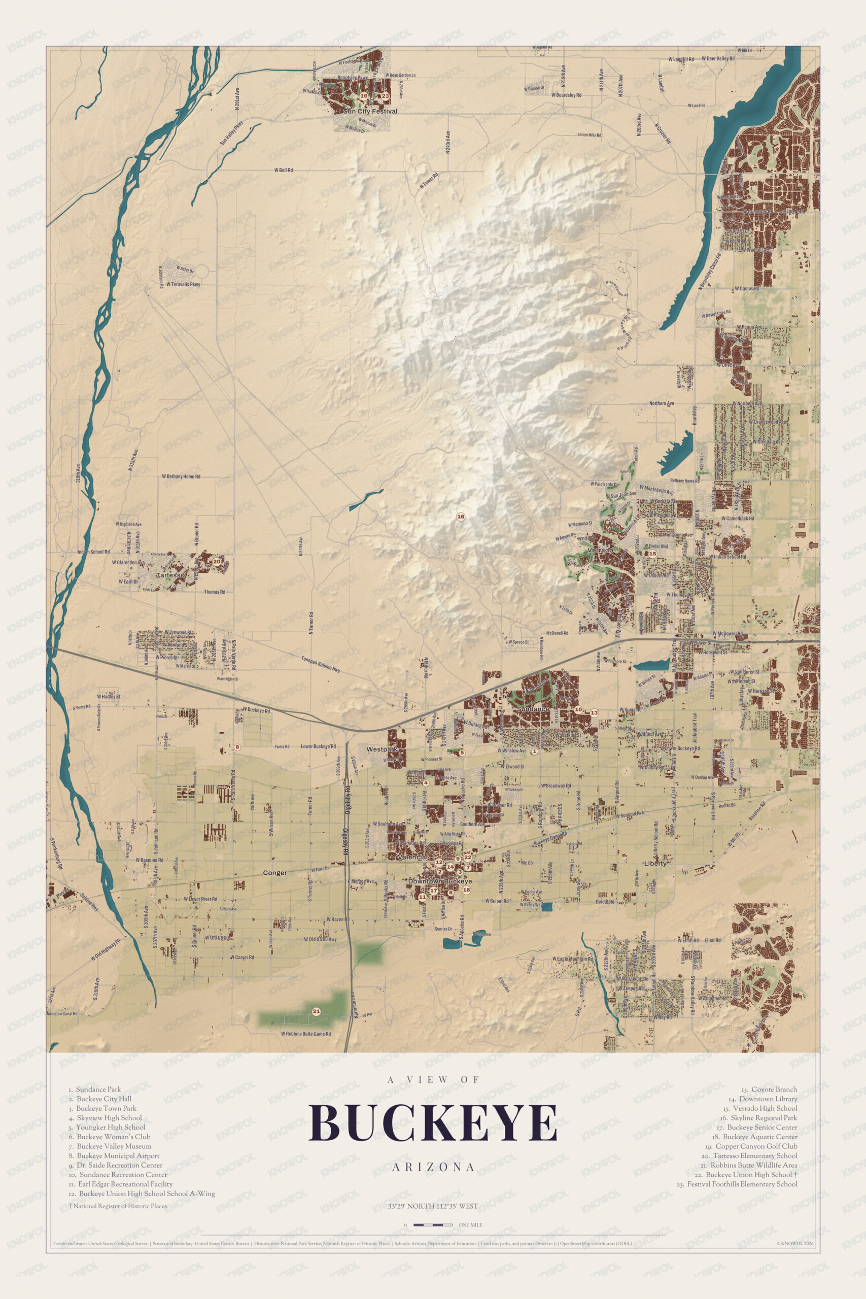 Map of Buckeye, Arizona