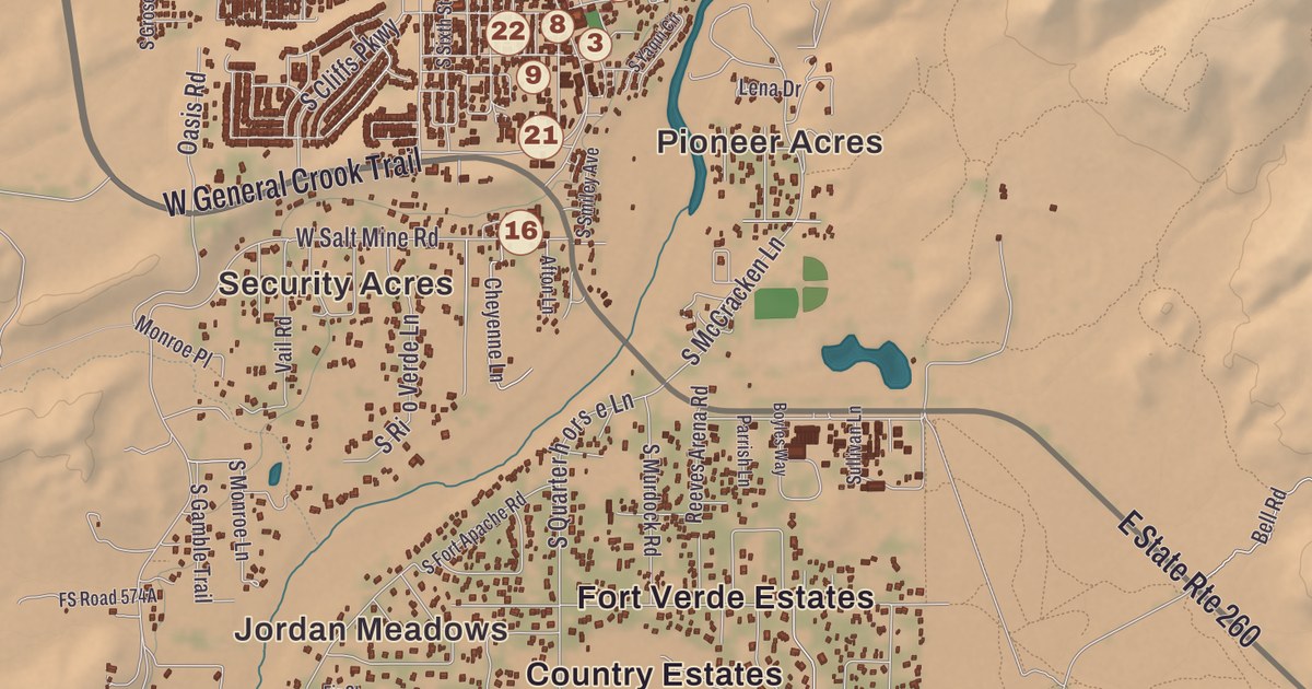 Beautifully Detailed Map of Camp Verde, Arizona