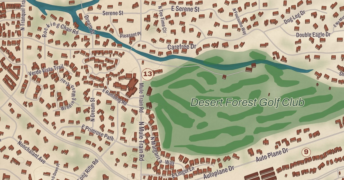Beautifully Detailed Map of Carefree, Arizona