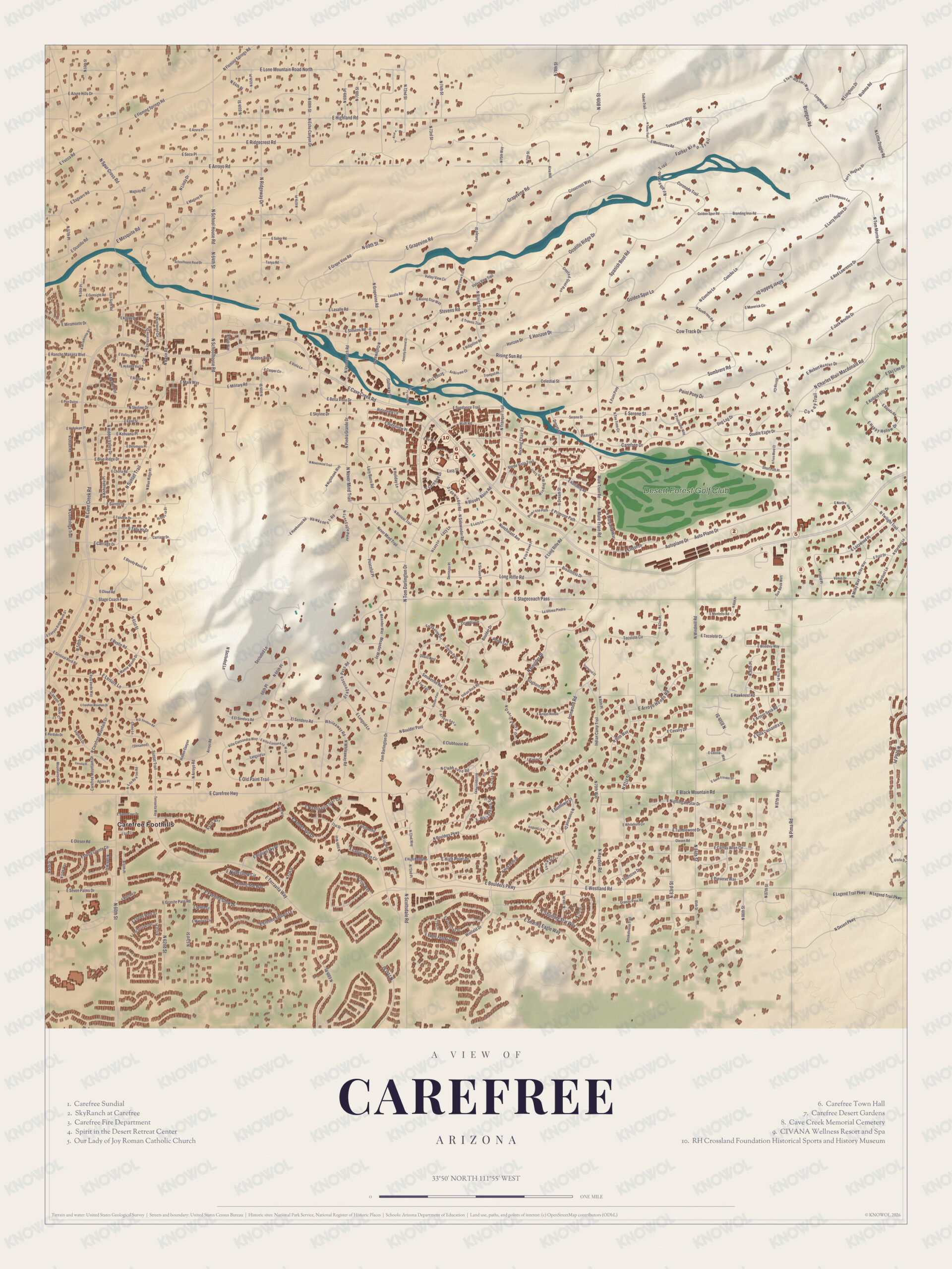 Map of Carefree, Arizona