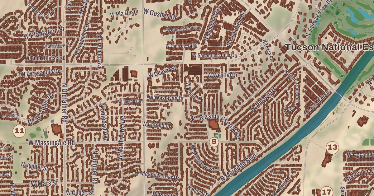 Beautifully Detailed Map of Casas Adobes, Arizona