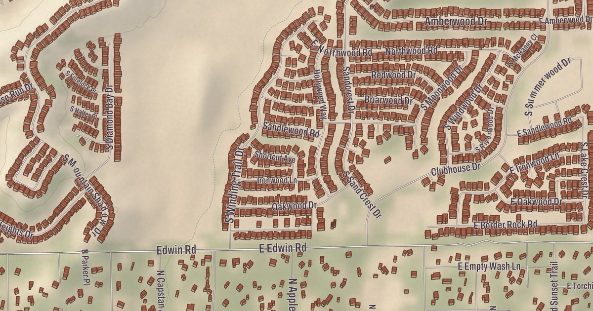 Beautifully Detailed Map of Catalina, Arizona