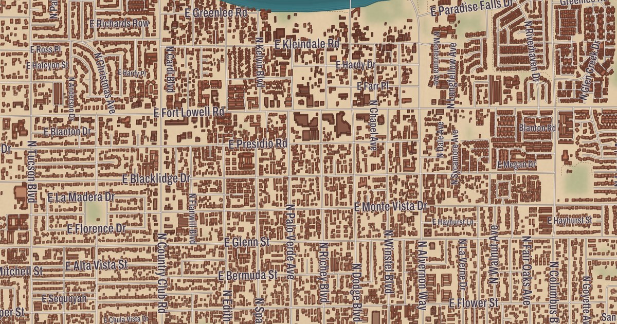 Beautifully Detailed Map of Catalina Foothills, Arizona
