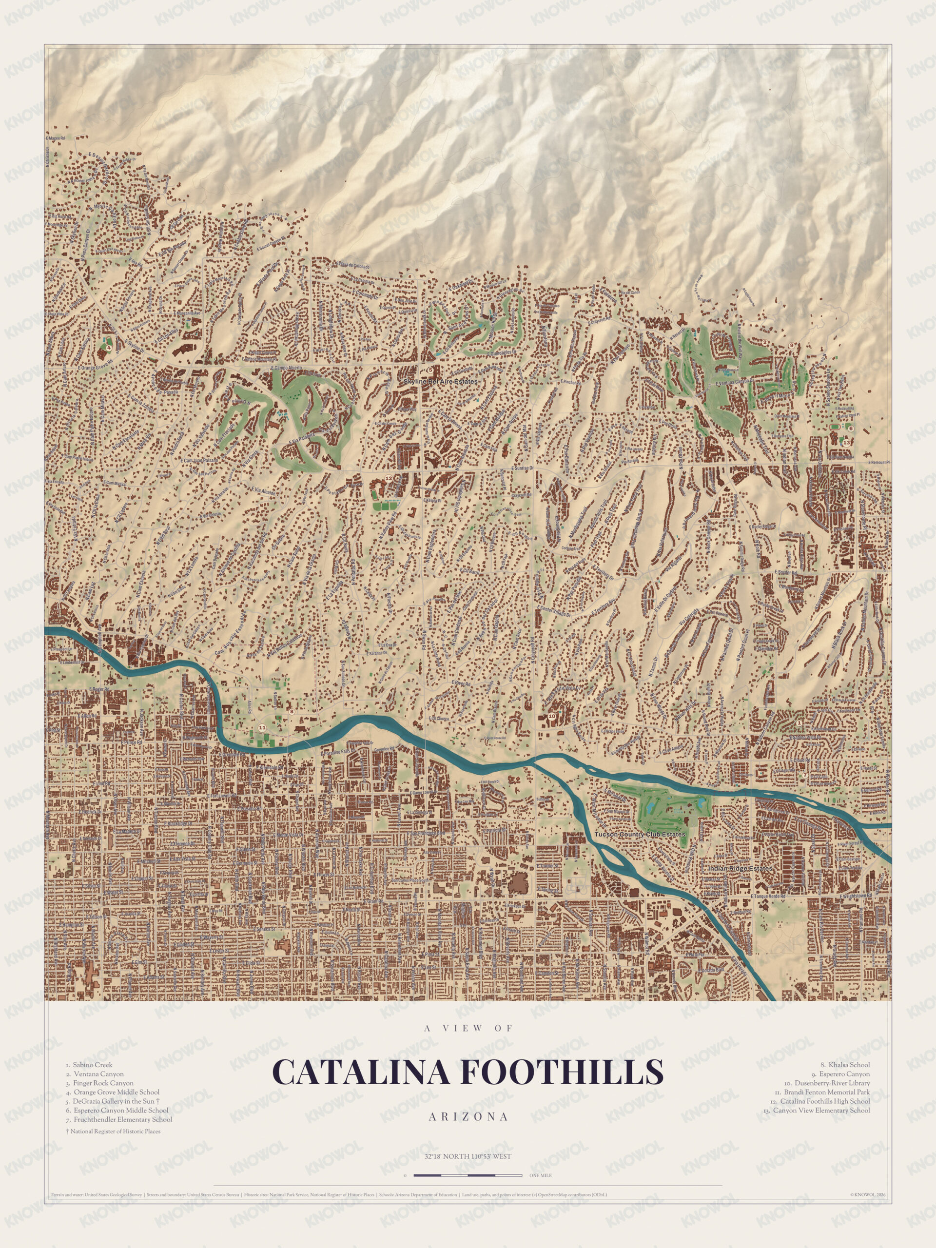 Map of Catalina Foothills, Arizona