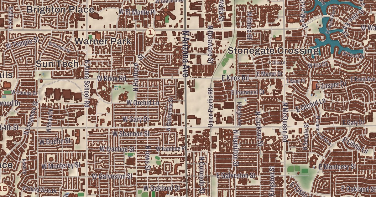 Beautifully Detailed Map of Chandler, Arizona