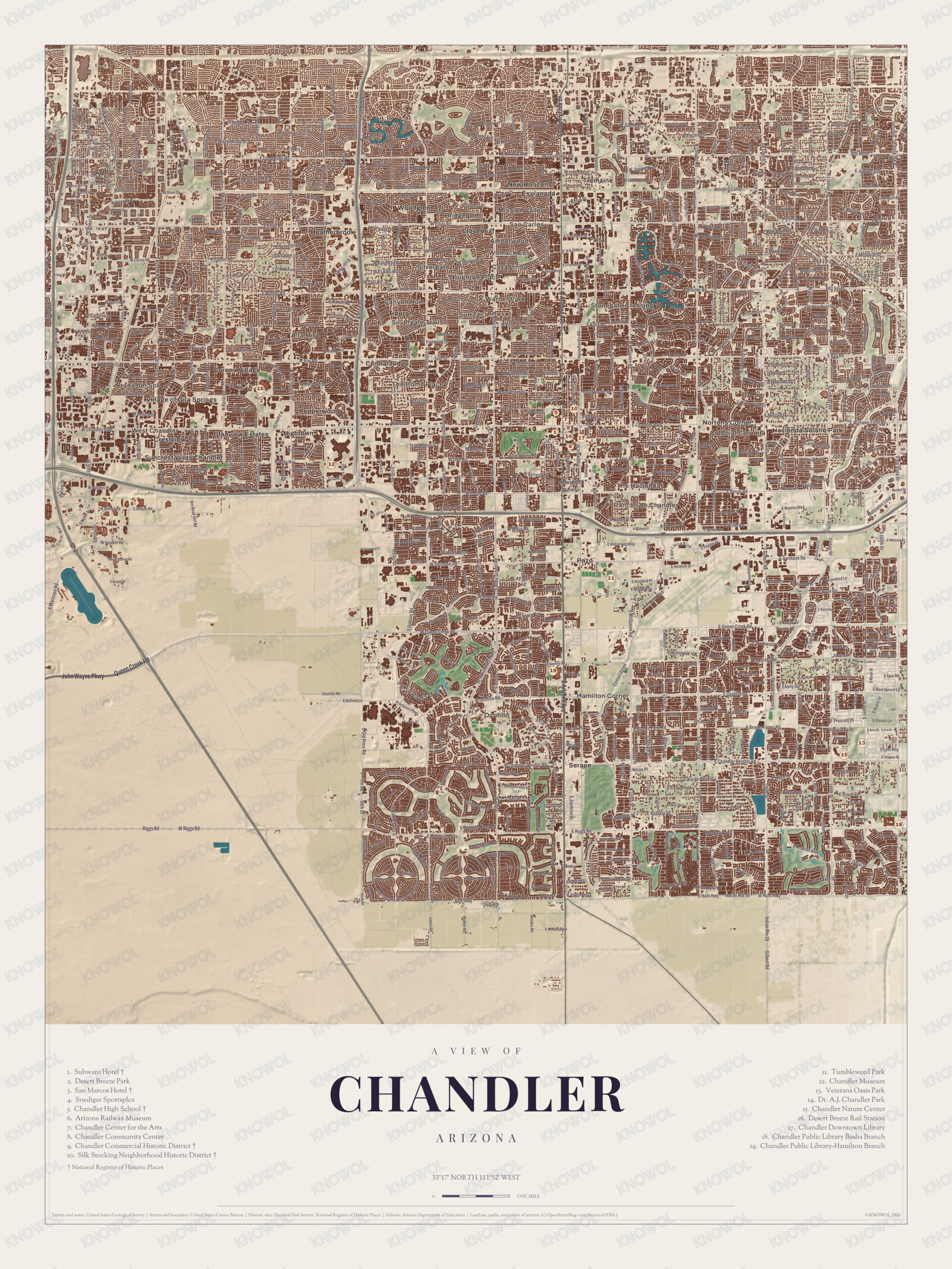 Map of Chandler, Arizona