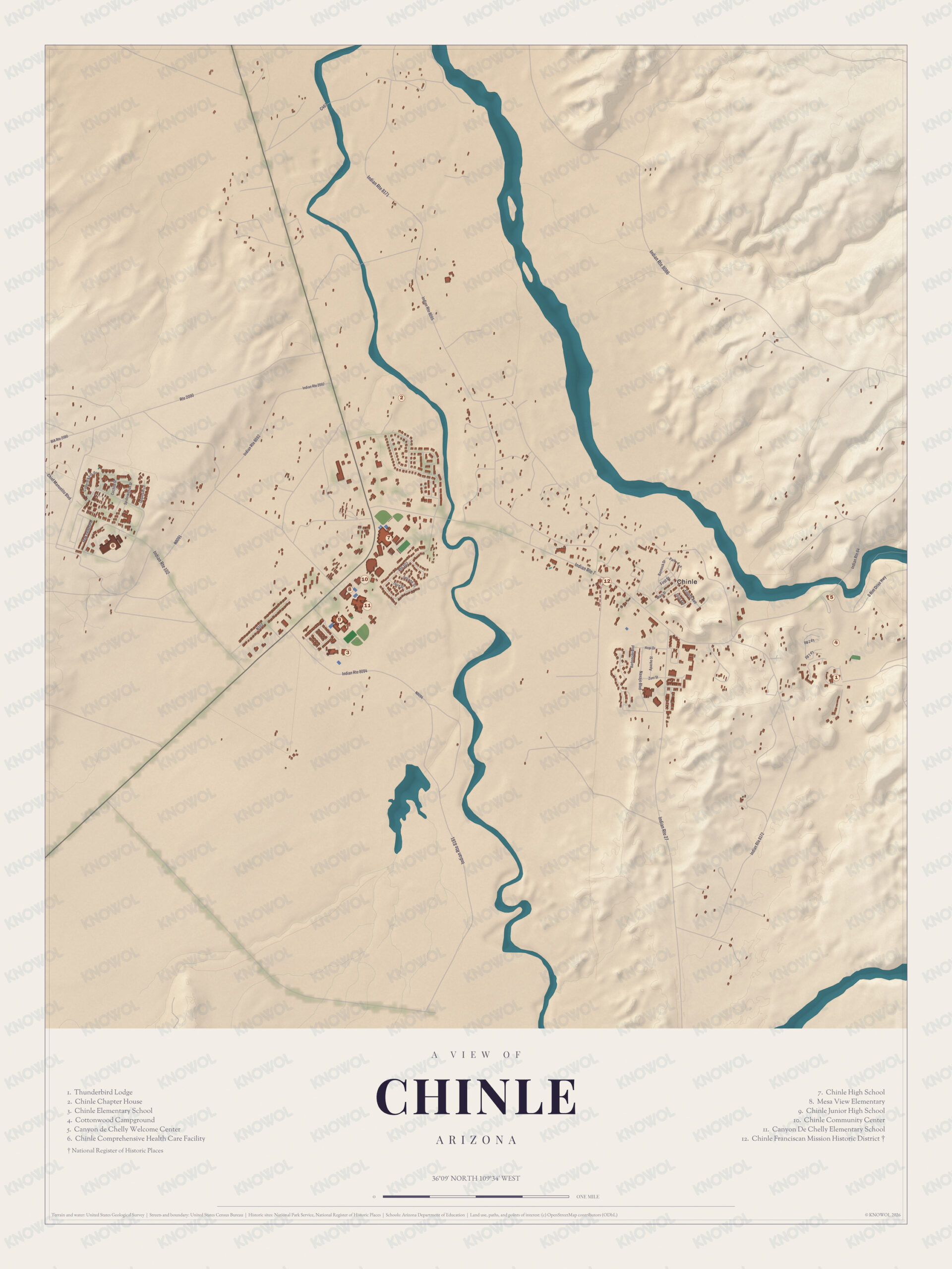 Map of Chinle, Arizona