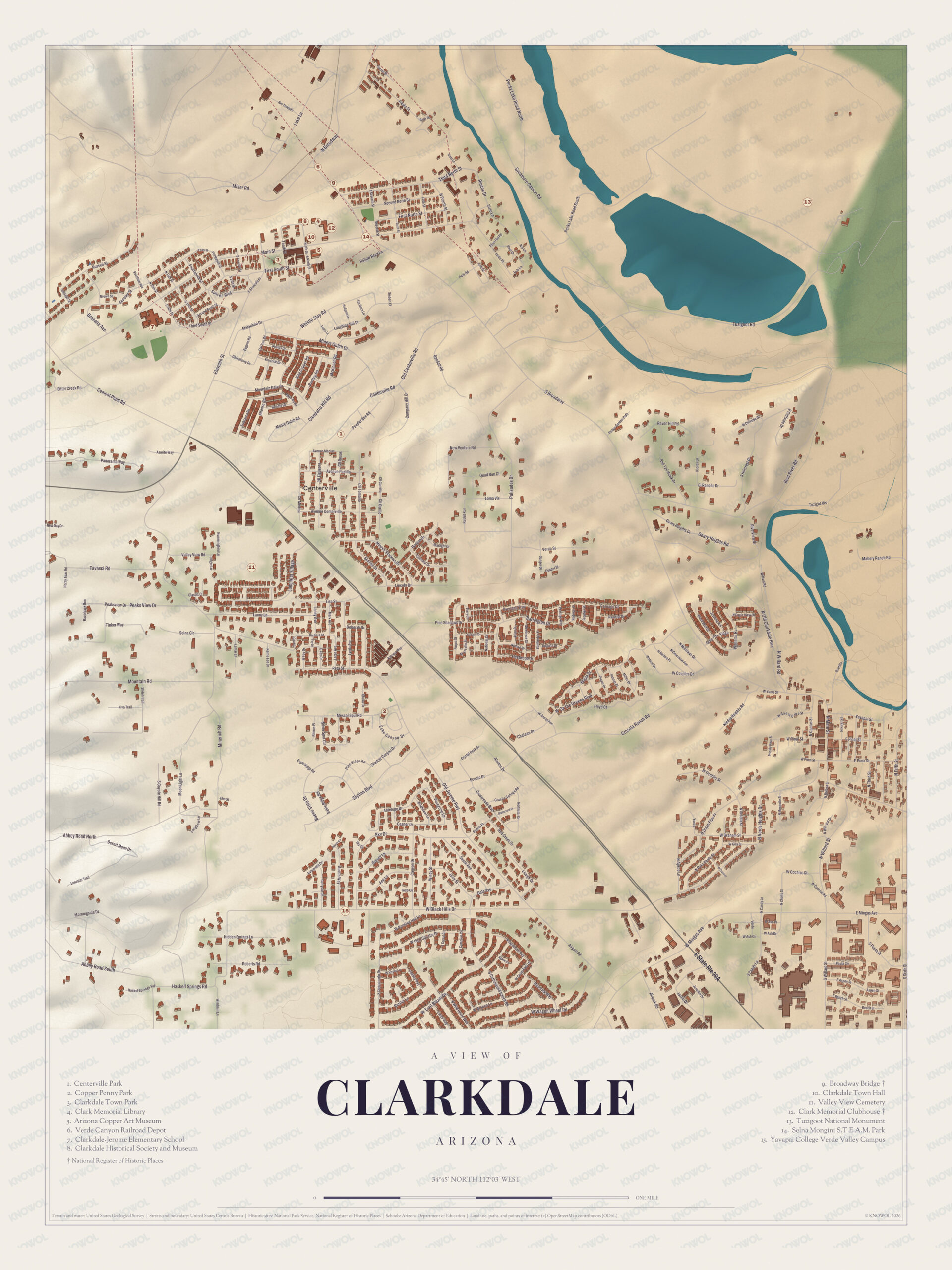 Map of Clarkdale, Arizona