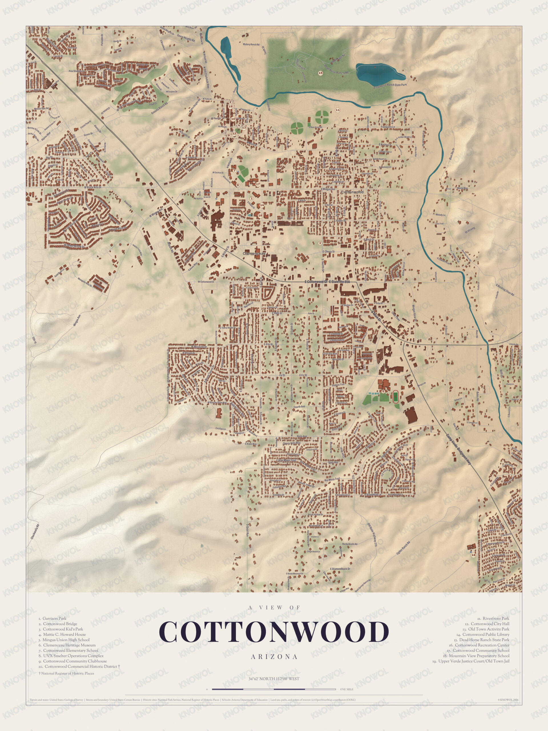 Map of Cottonwood, Arizona