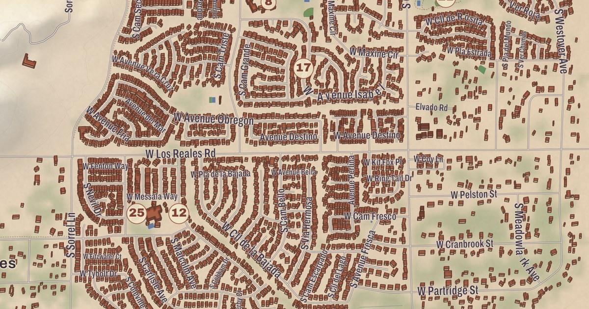 Beautifully Detailed Map of Drexel Heights, Arizona