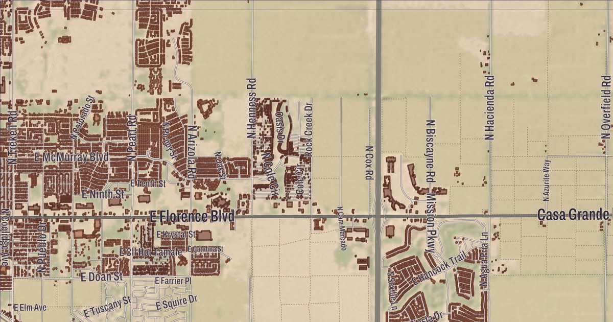 Beautifully Detailed Map of Eloy, Arizona