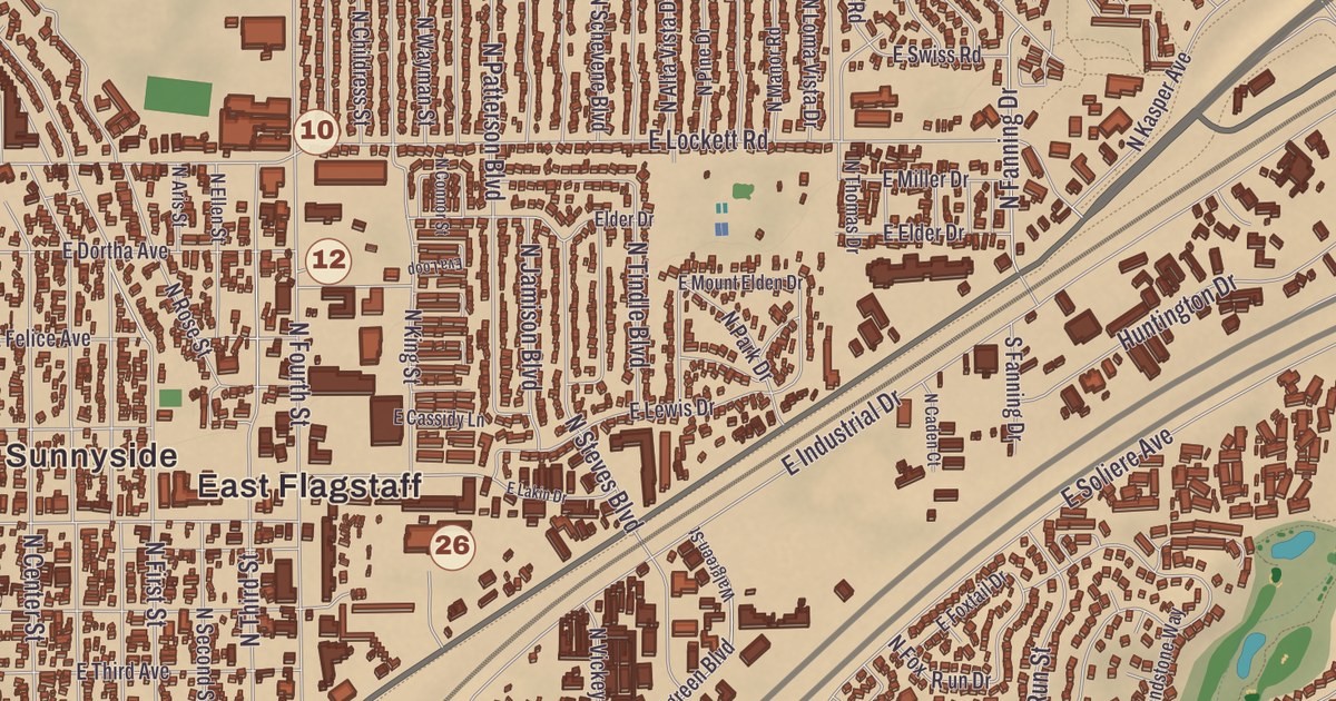 Beautifully Detailed Map of Flagstaff, Arizona