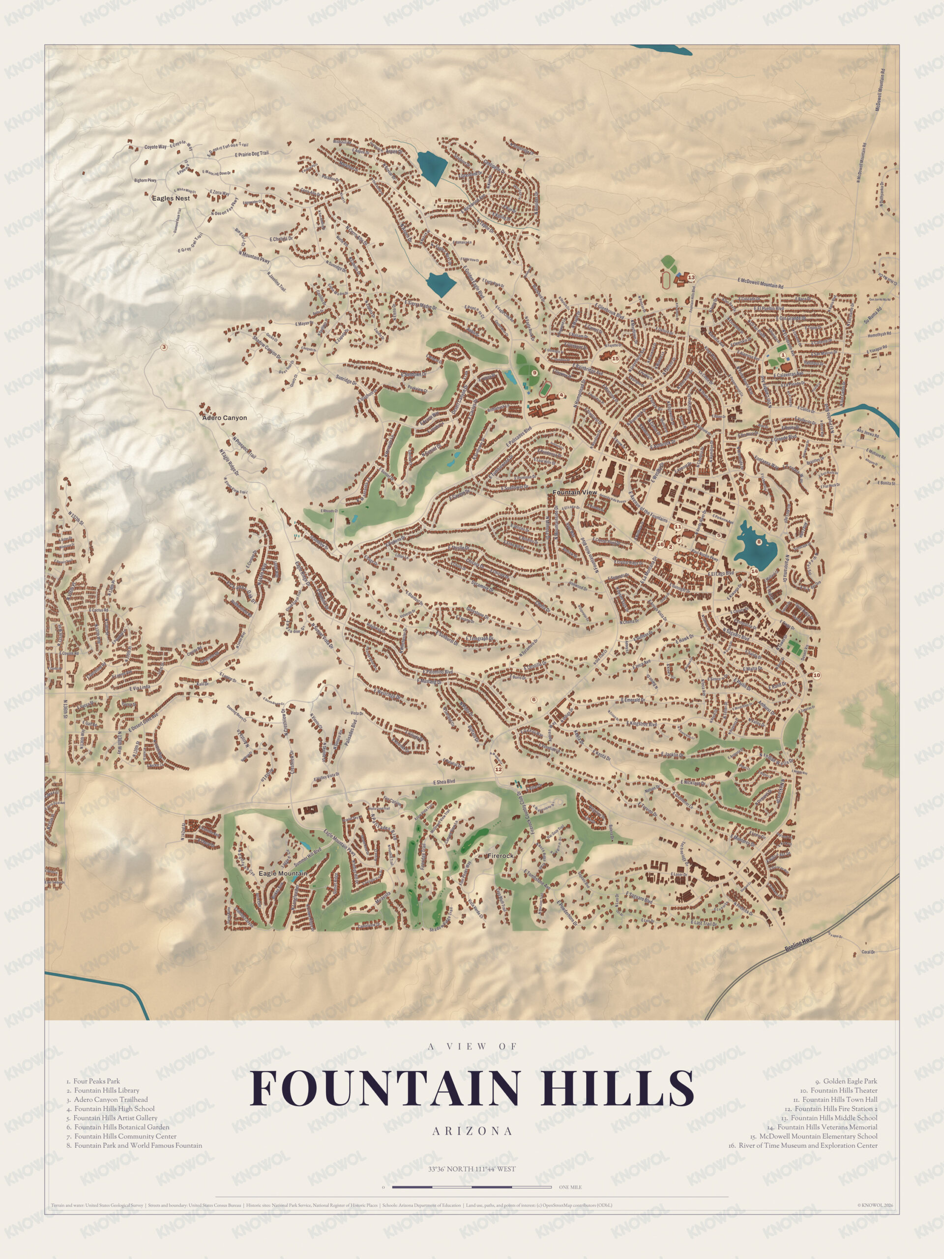 Map of Fountain Hills, Arizona