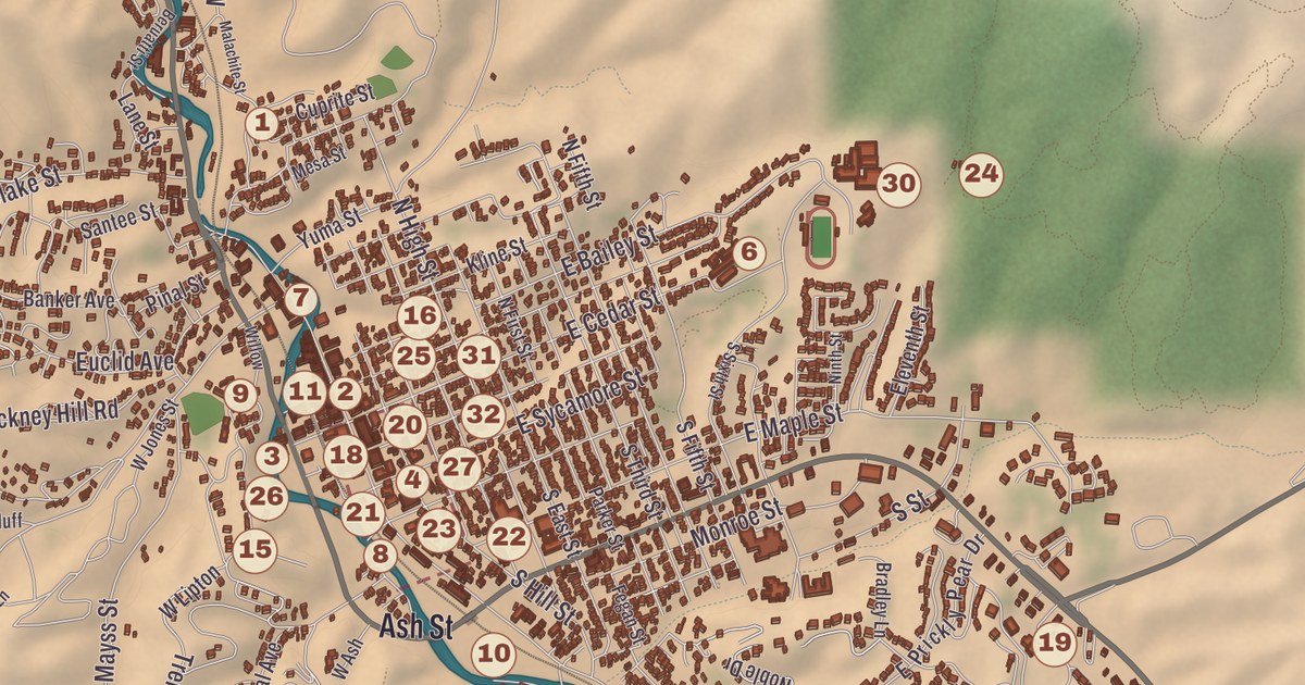 Beautifully Detailed Map of Globe, Arizona